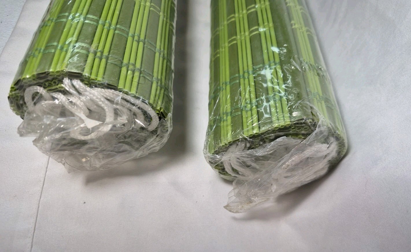 2~ NOS VTG WOVEN VINYL CAFE CURTAINS AVOCADO GREEN 24″L×48″W KMART COTTAGE BOAT