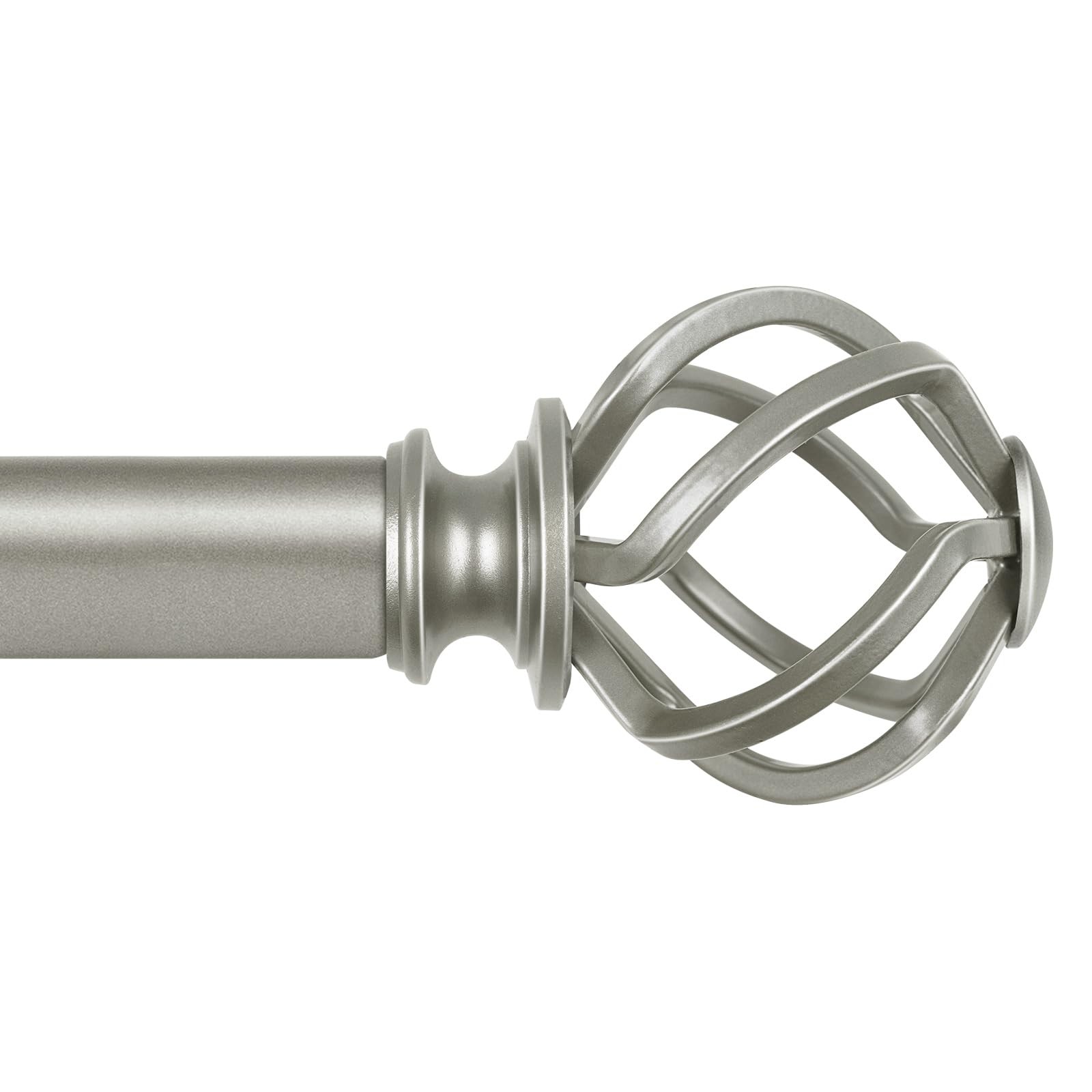 KAMANINA Antique Silver Curtain Rod 32 to 58 32-58″,