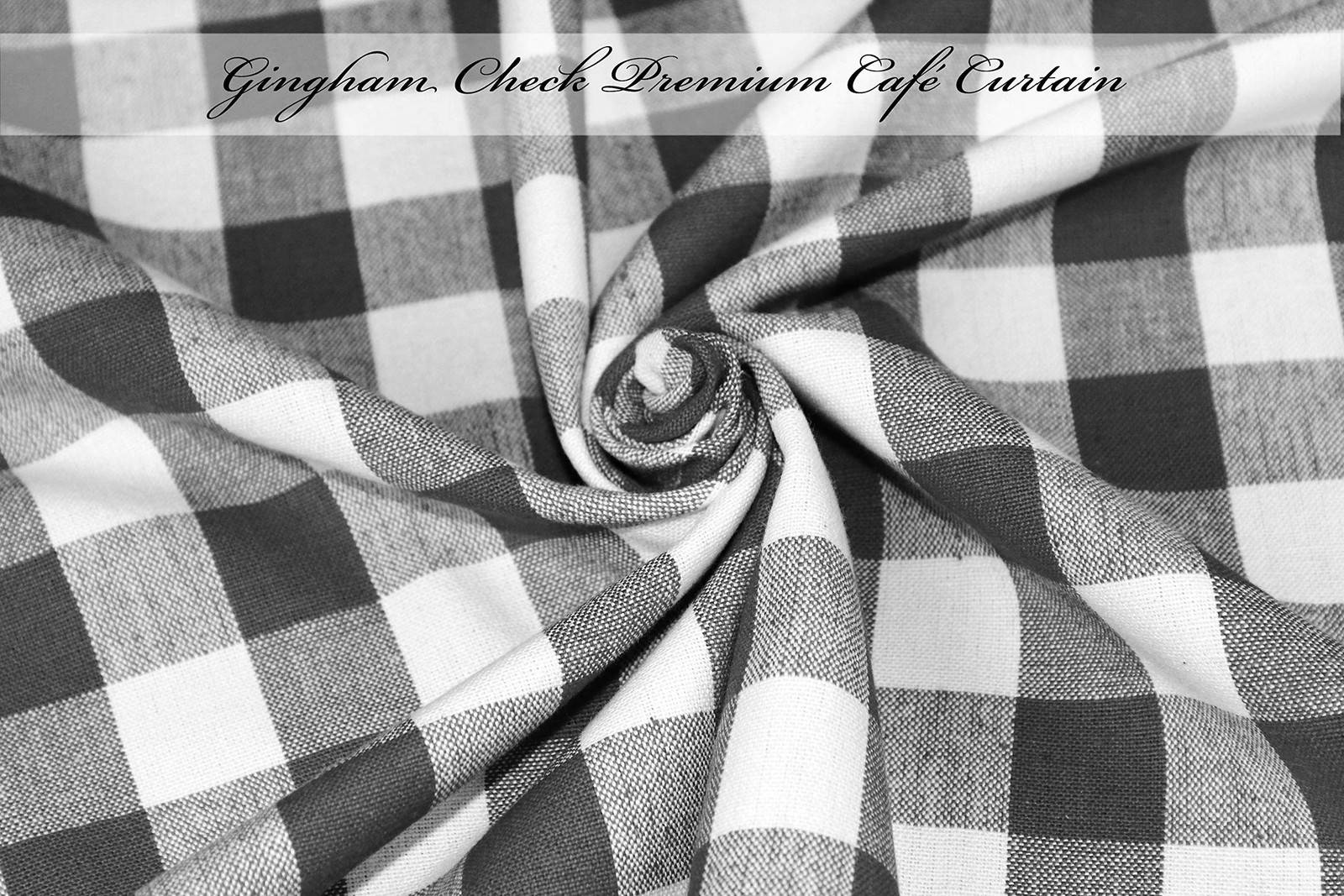 COTTON CRAFT Café Kitchen Window 36″W x 30″L (Pack of 3), Black & White