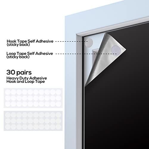 BLACK – RUseeN PORTABLE BLACKOUT SHADES (118″ X 57″) 100% BLACKOUT MATERIAL