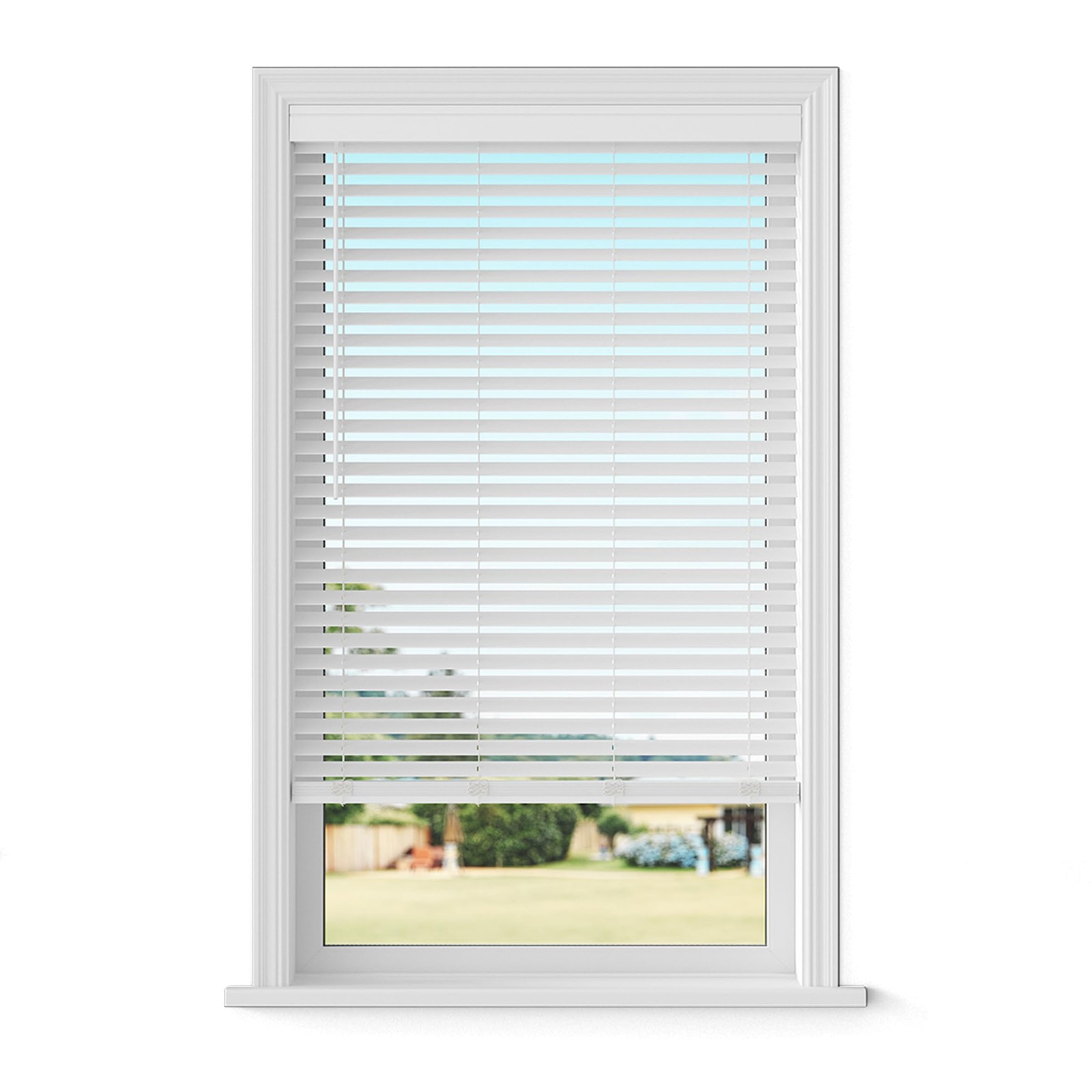 Lumino – 2″ Cordless Smooth Slat Faux Wood Window Blinds for Home – 58″ W x 3…