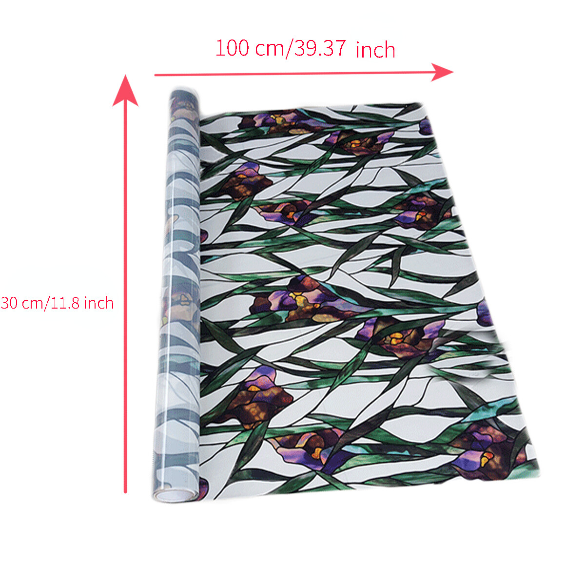 Privacy Static Window Film Frosted Stained Jasmine Flower Glass Sticker Opaque