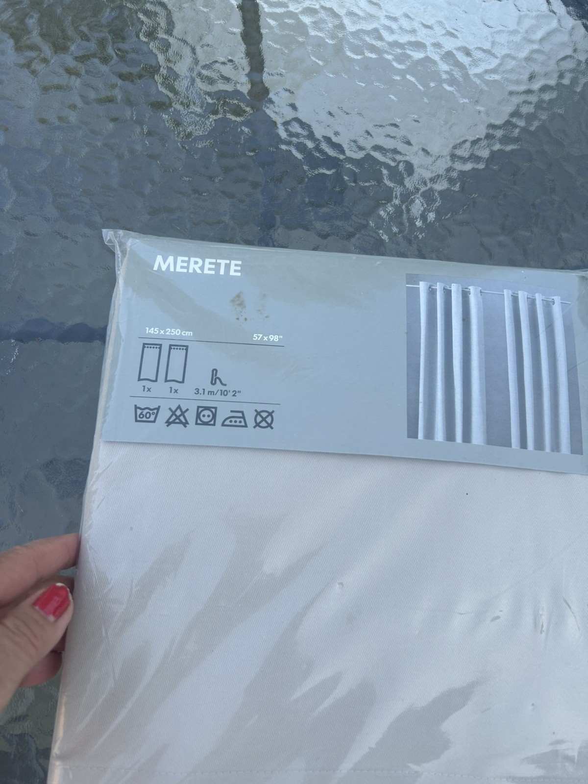 IKEA MERETE Drapes Room Darkening 57×98″ BEIGE 1 Pair, NEW Eyelet Curtains NEW