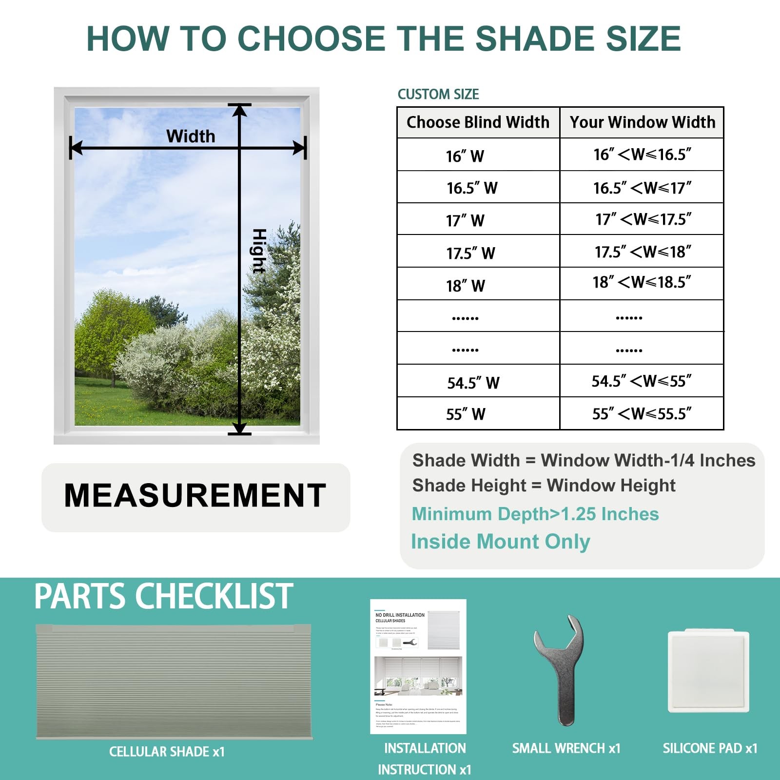 Changshade No Drill No Tools Light Filtering Cellular Shades,Cordless Blinds …