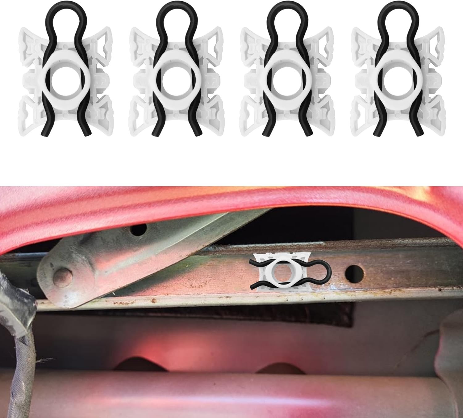 4PCS Window Regulator Sliding Pivot Clips, Automotive Clips, 1.09″ x 1.3″ Side W