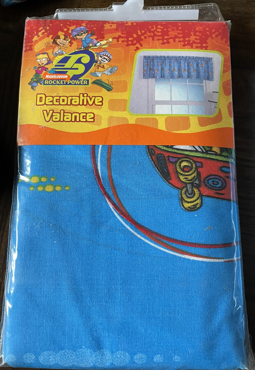 Vintage Nickelodeon Rocket Power Blue Curtain Decorative Valance 84”x15” Rare