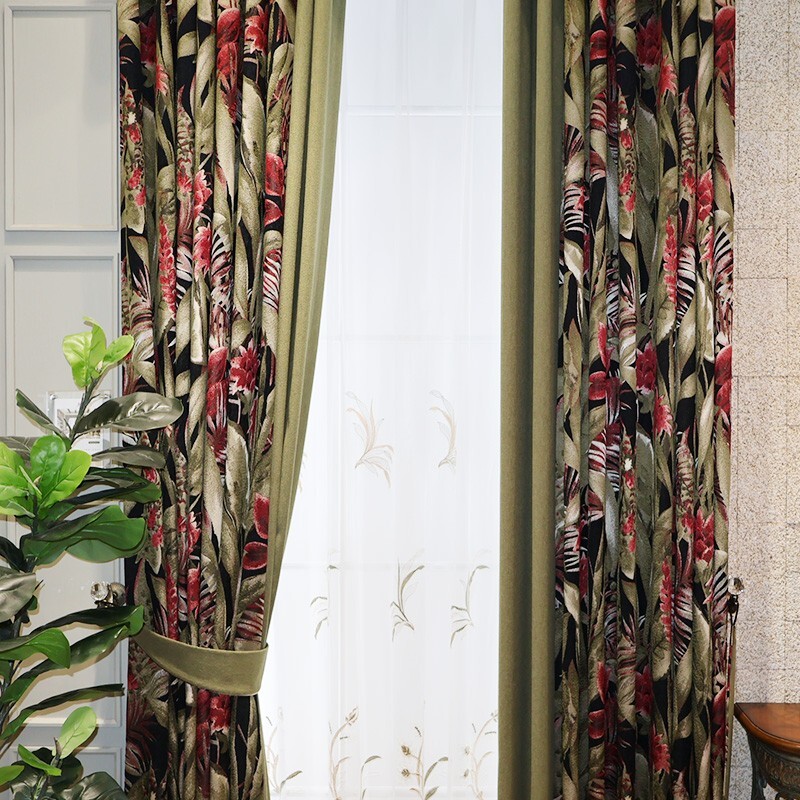 high-grade American jacquard cloth valance blackout curtain tulle drape C1950