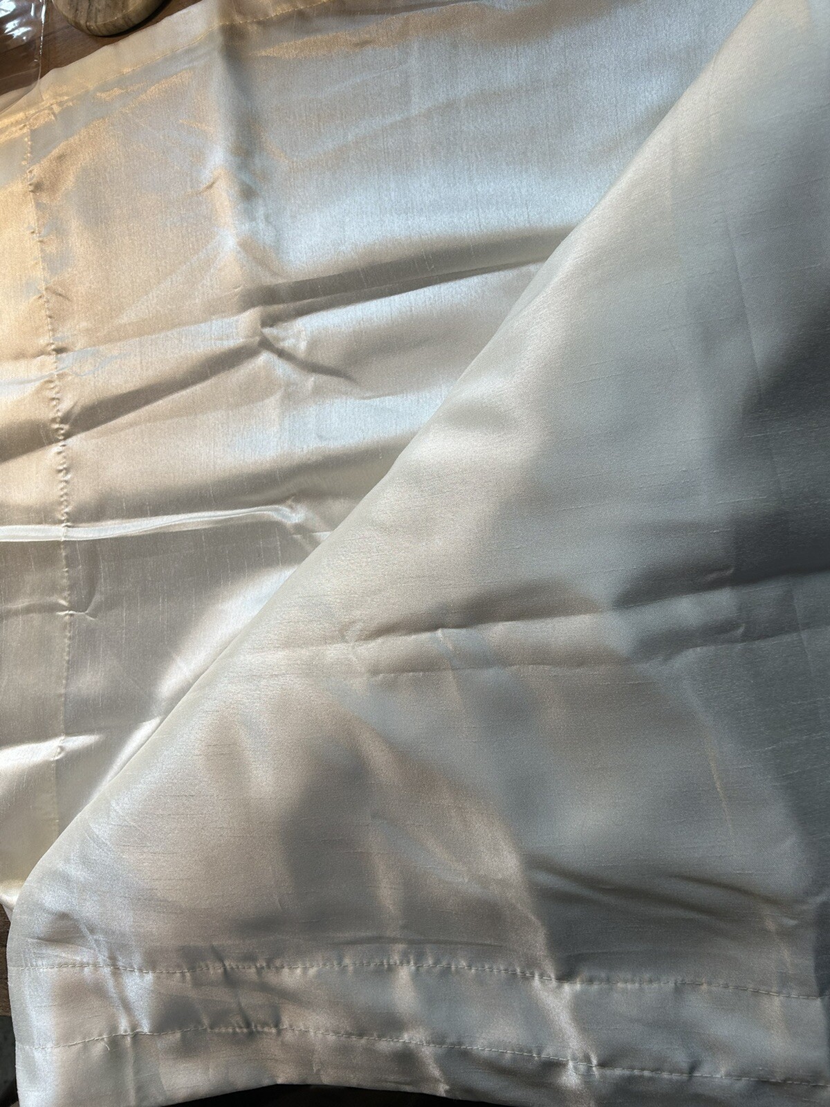 108″x53″) Satin Window Fully Lined Curtain Panel Off White. 1 Curtain.
