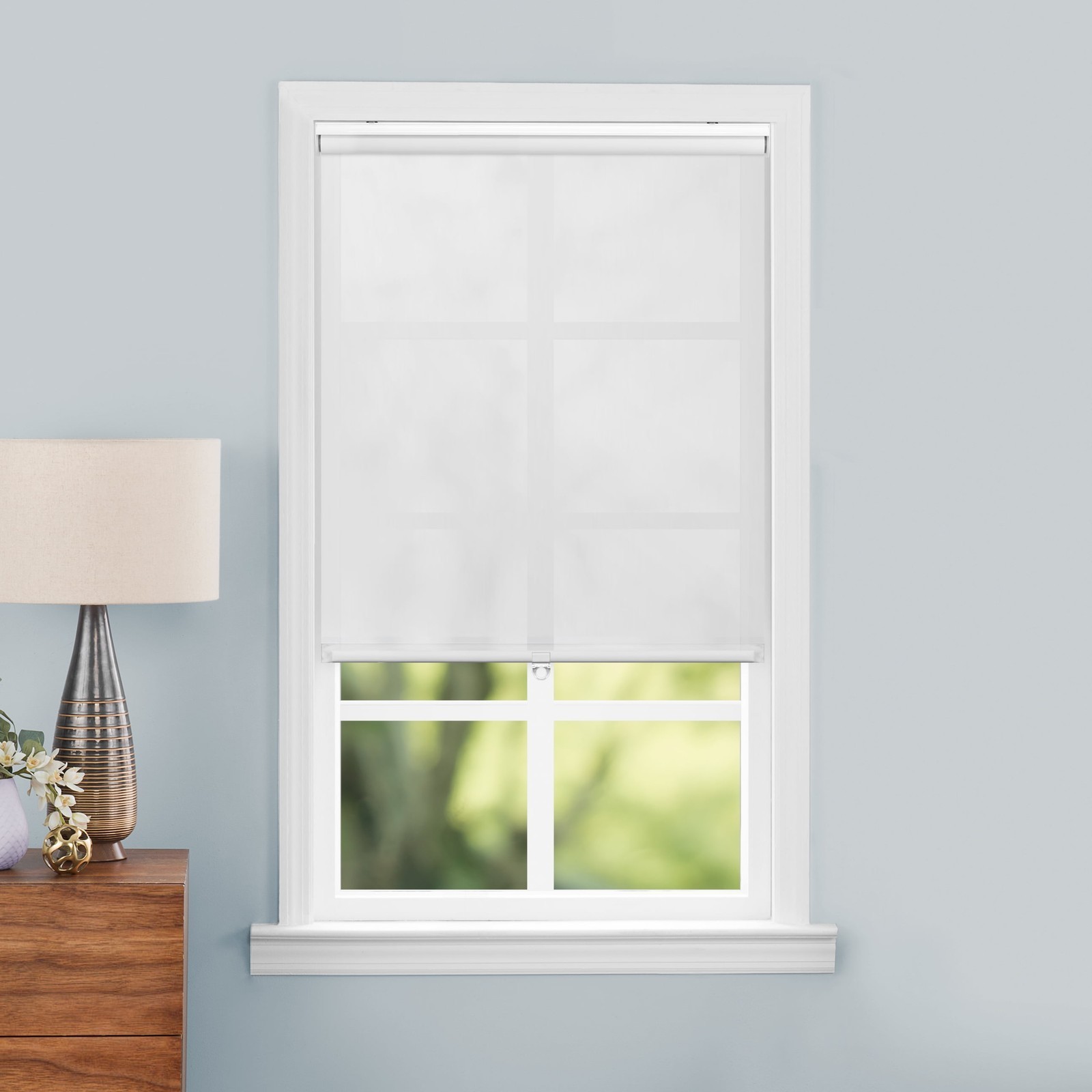 Light Filtering Slow Release Roller Shade 35″ W x 72″ L White