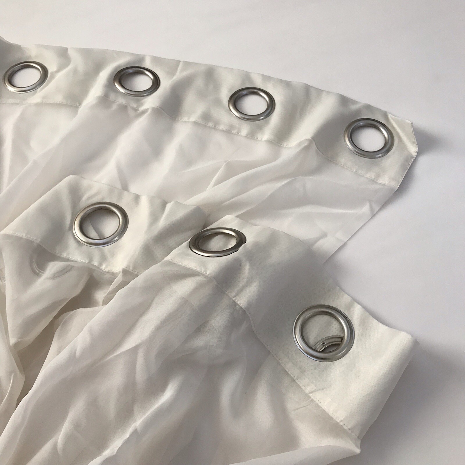 2 Cream Sheer Panel Martha Stewart Curtain Drapes Window Grommet 49×83” Eyelet