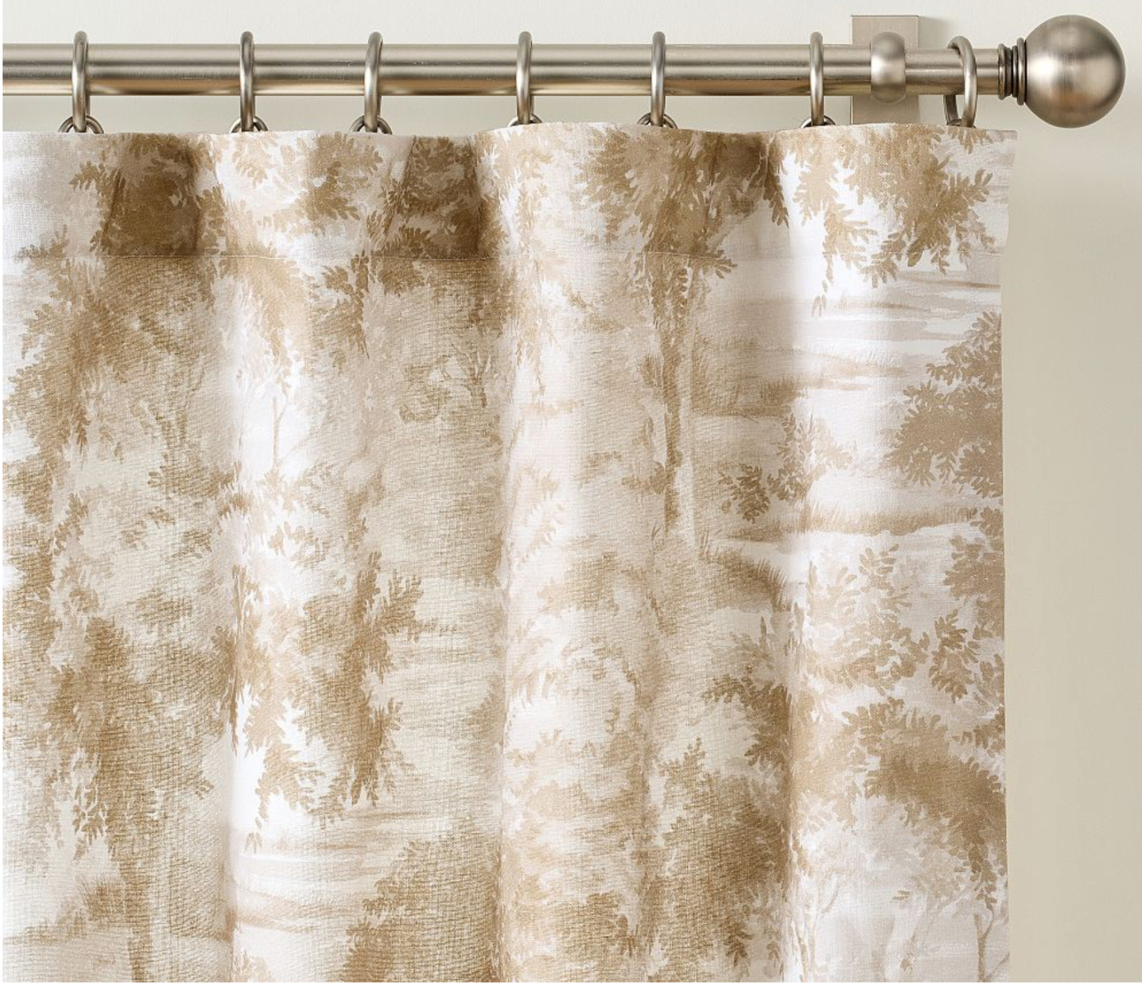 New Pottery Barn JARDIN TOILE DRAPE CURTAIN 108″ *Neutral Multi* LIGHT FILTERING