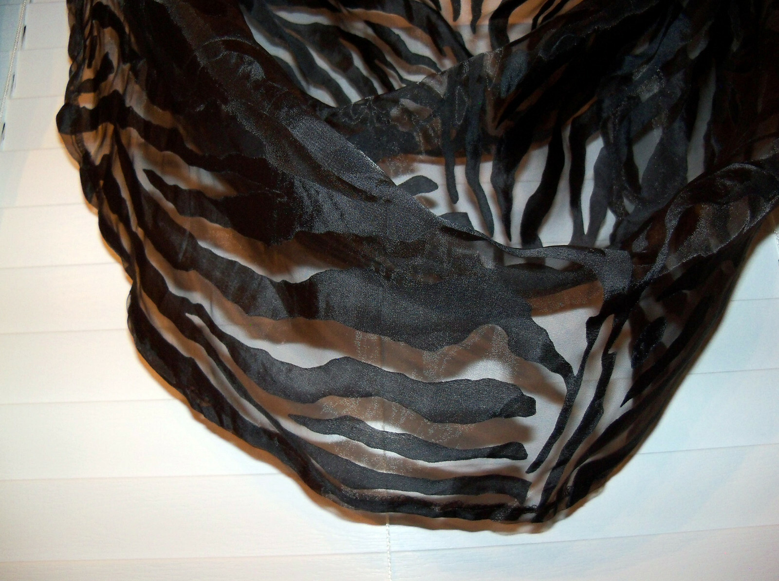 🦓BLACK ZEBRA STRIPE SHEER WATERFALL VALANCES SWAGS ART DECO STYLE NEW