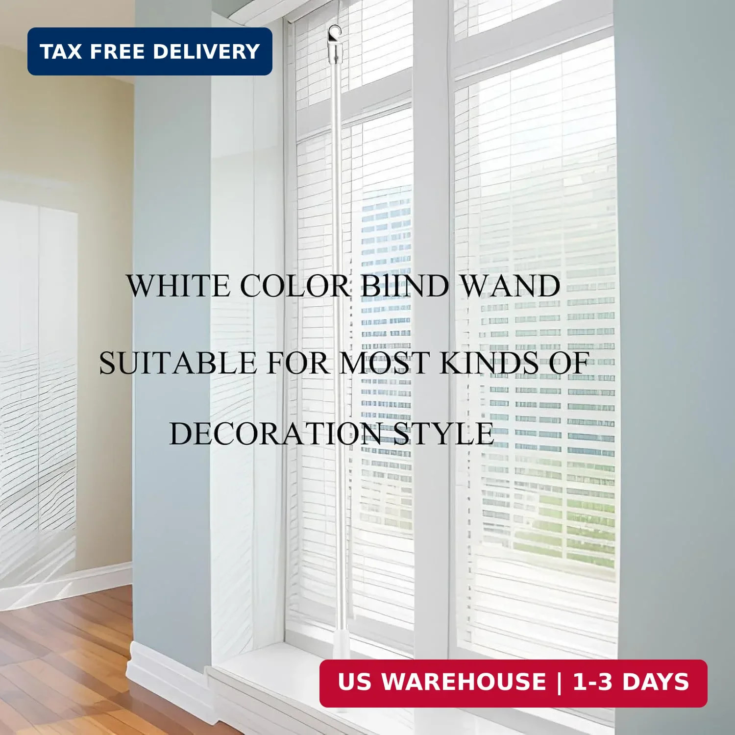 Blind Replacement Wand With Hook – Extension Curtain Pull Fiberglass Wand for Bl