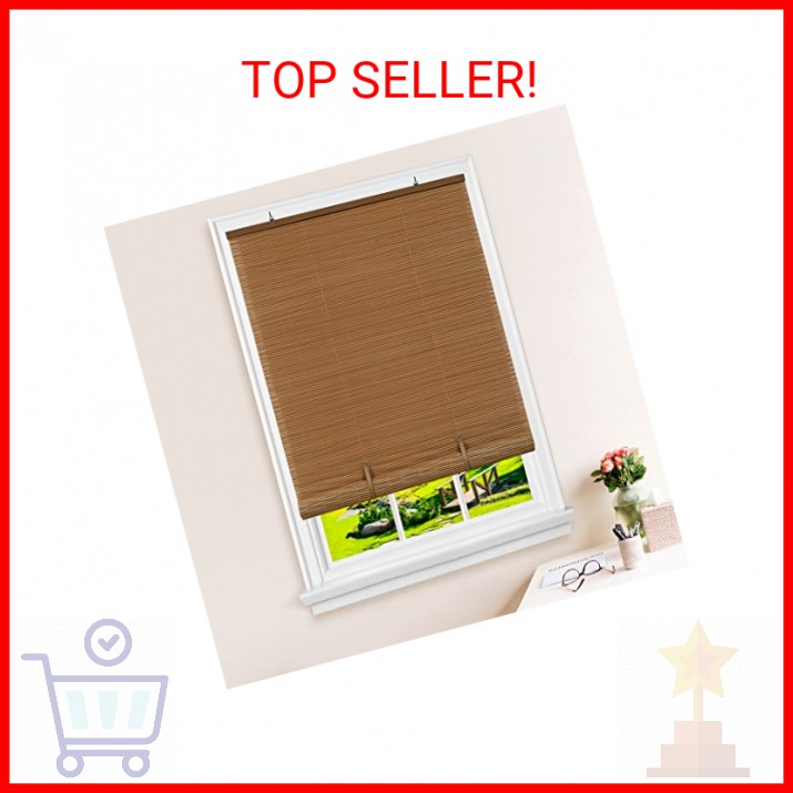 Cordless Solstice Vinyl Roll-Up Blind – 36 Inch Width, 72 Inch Length, Quarter I