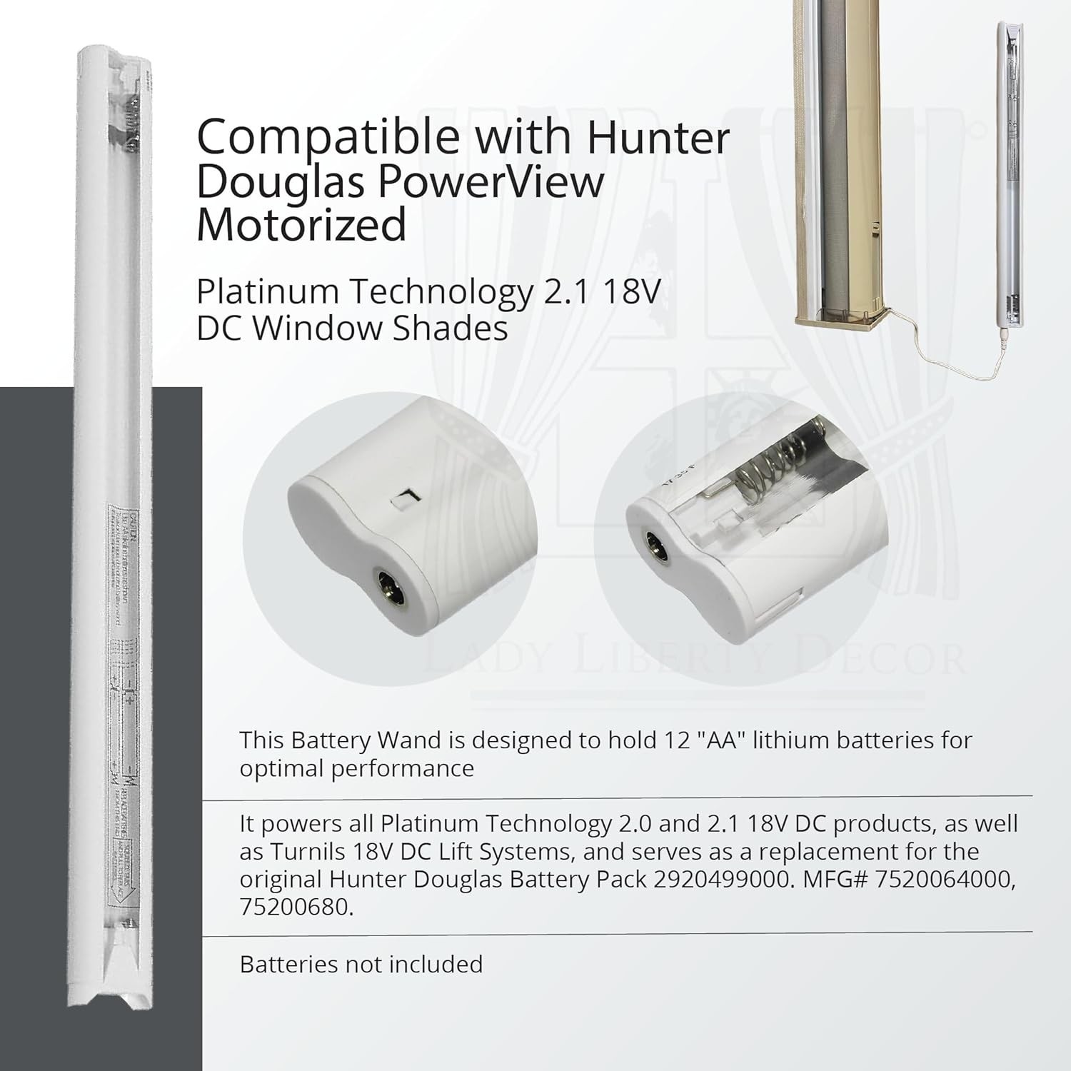 Battery Wand for Hunter Douglas Powerview Motorized Platinum Shades – *USA Busin