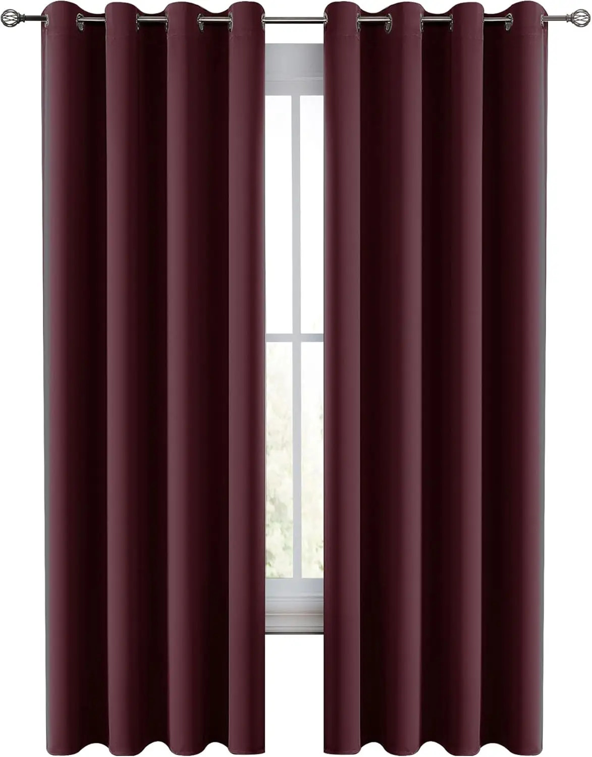 Premium Blackout Curtains Eyelet Ring Top Ready Made Thick Thermal Curtain Set