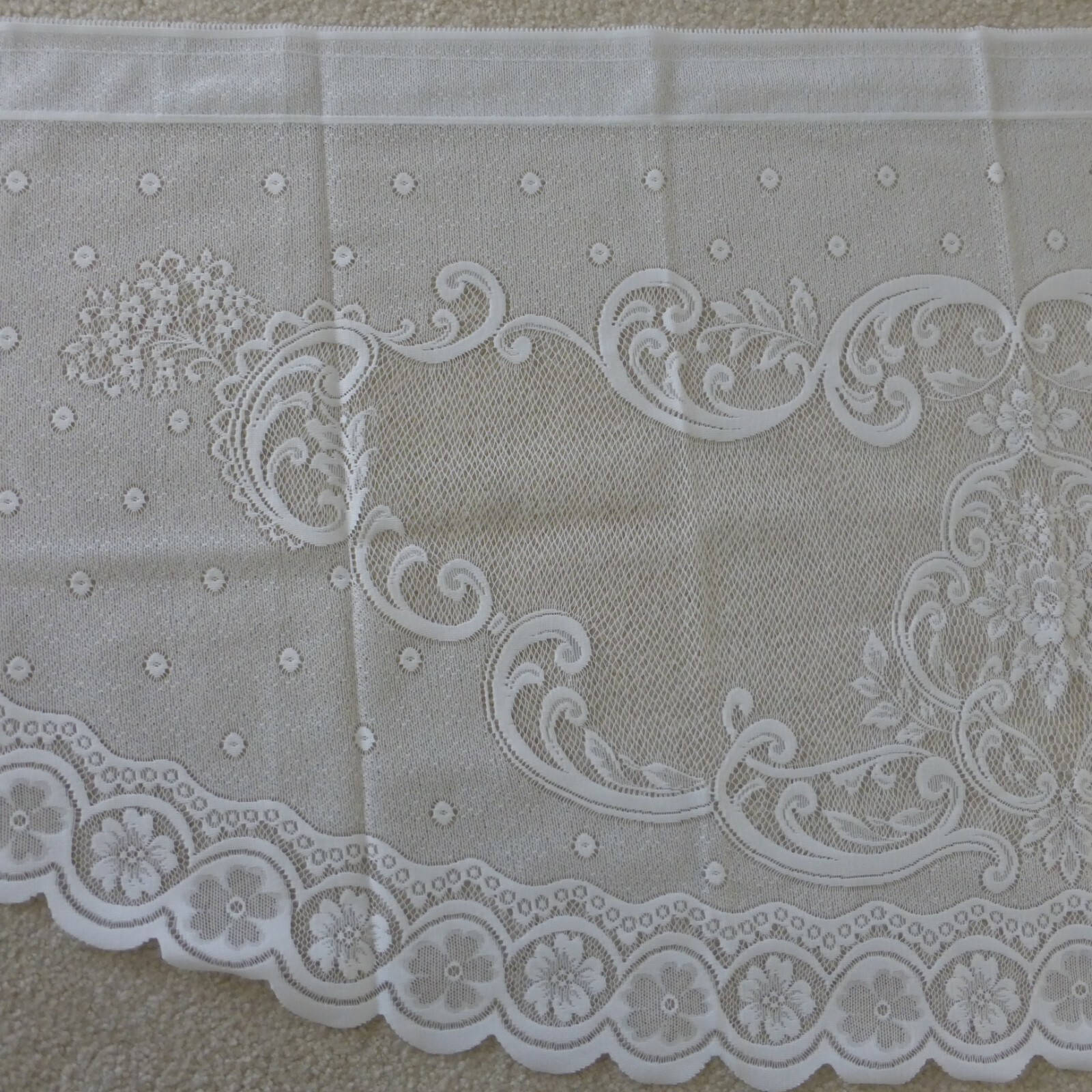 HERITAGE LACE VALANCE CORONATION READY-MADE LACE ONE FESTOON 60”WIDE 24” DROP