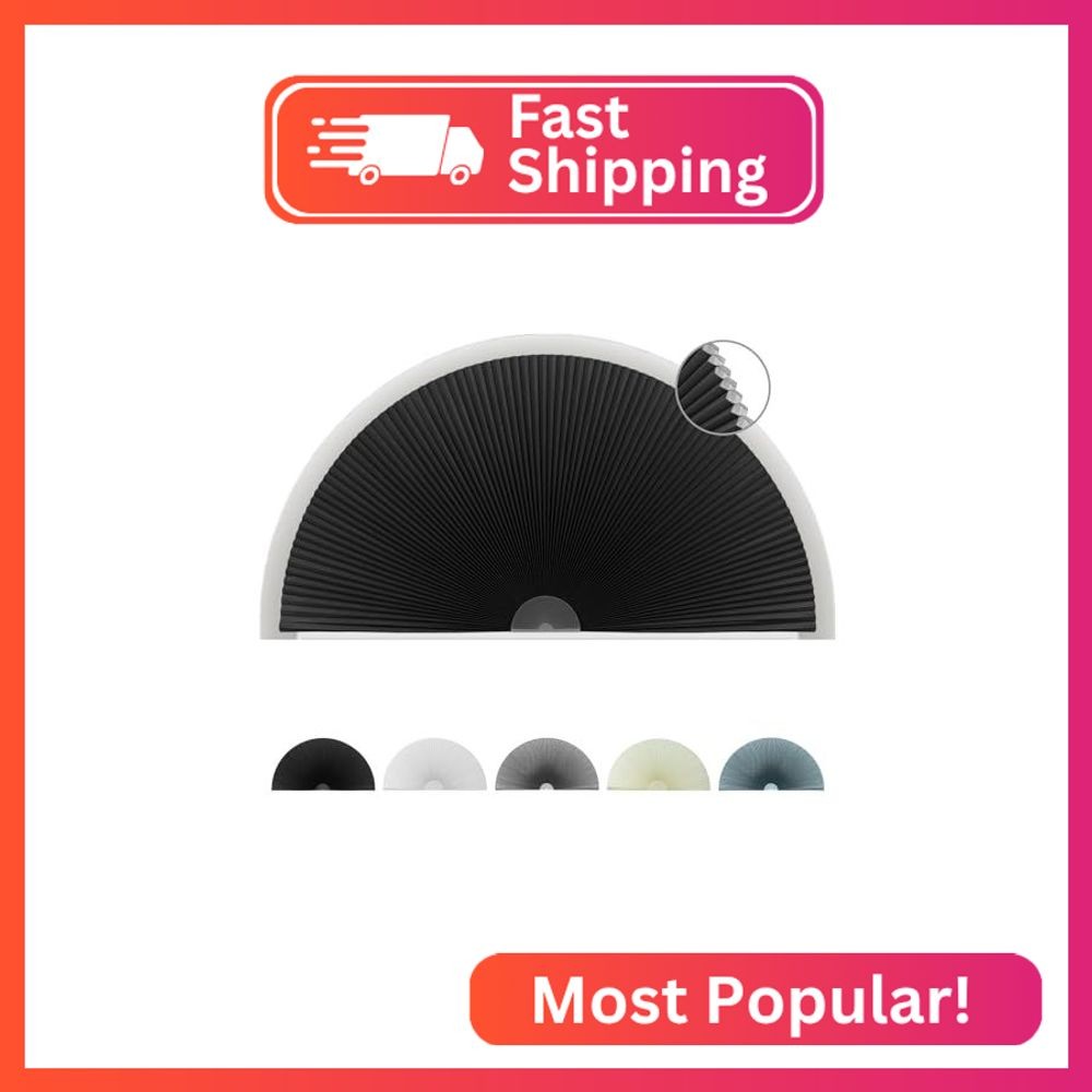 ChYoung Blackout Half Circle Window Shade No Drill Thermal Arched Cellular Half