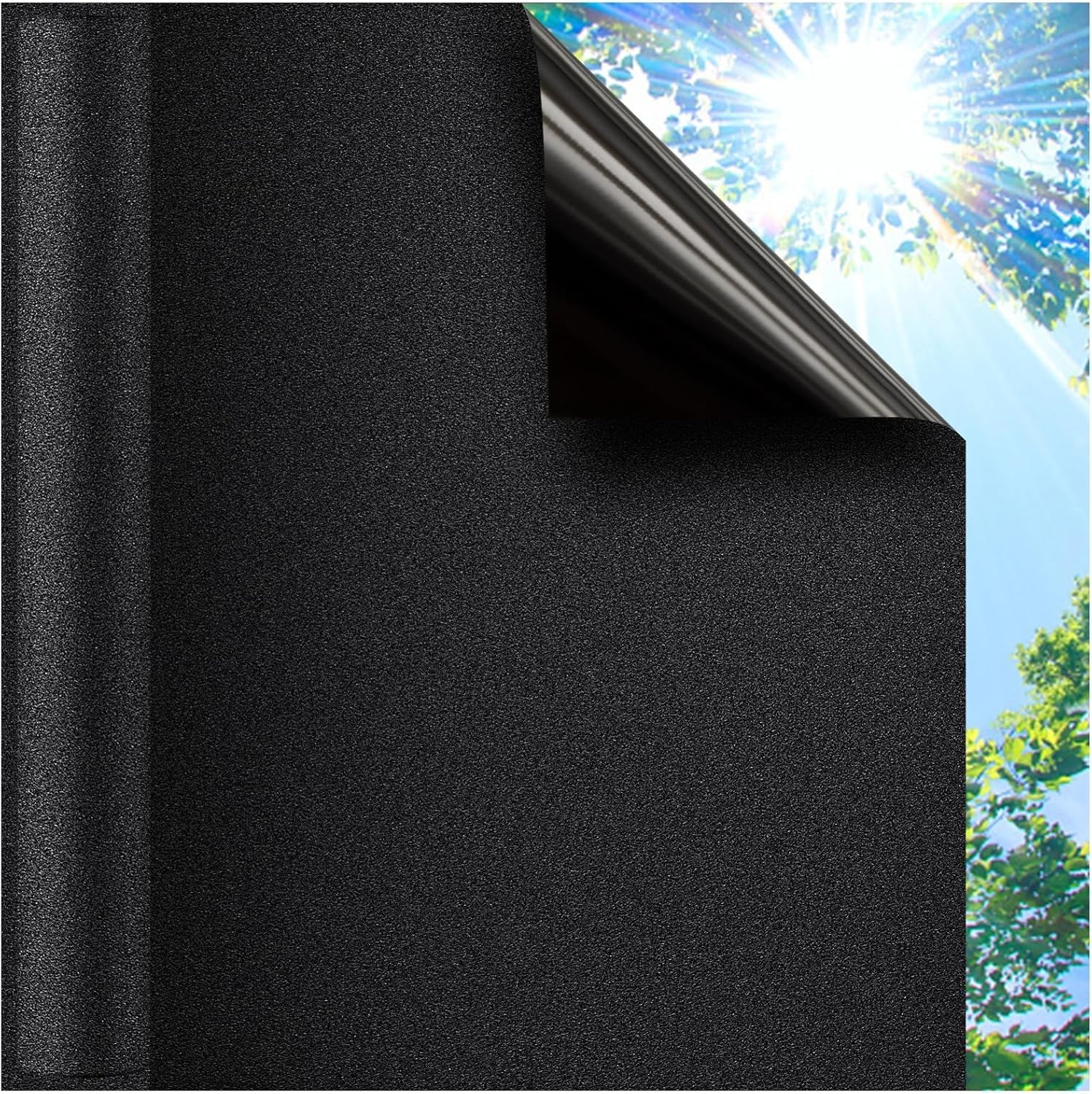 Removable Static Cling Blackout Window Film, 17.5 x 78.7 Inch, Renter Friendly