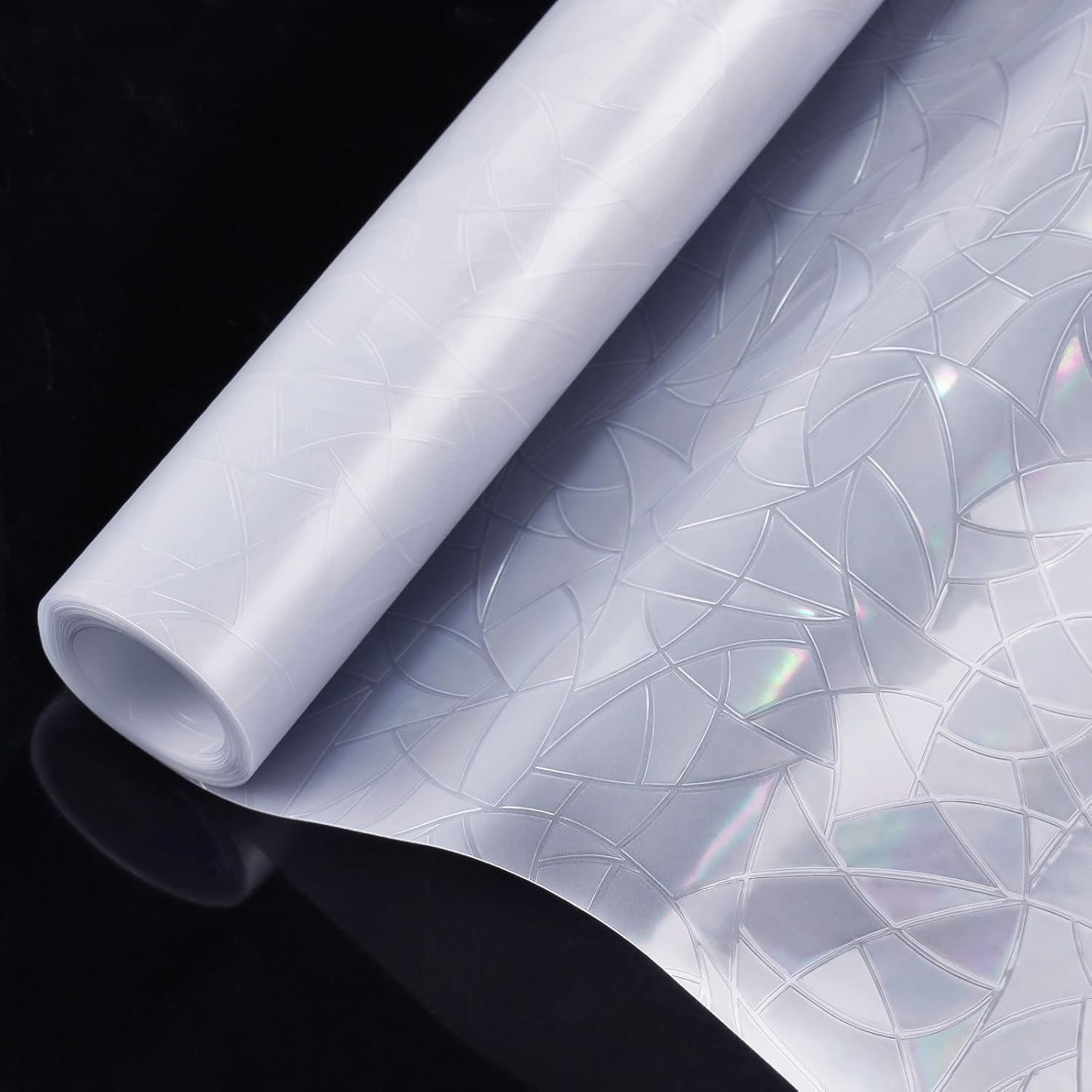 Non-Adhesive 3D Rainbow Window Film, UV Protection, Easy Install, 17.5 x 78.7