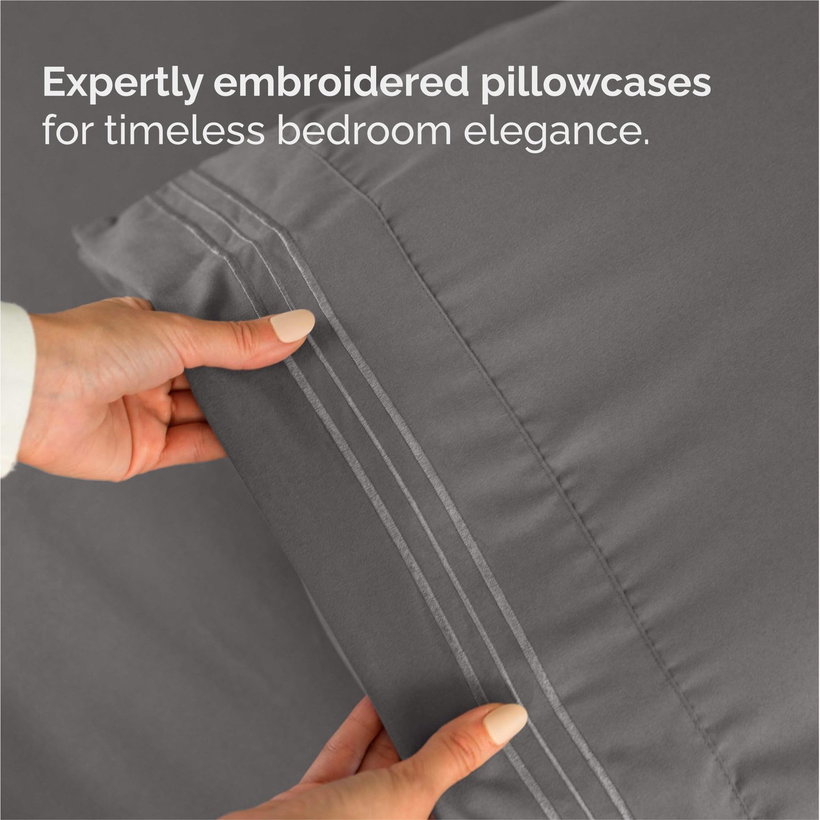 Split King Size 5 Piece Sheet Set – Comfy Size, 07 – Dark Grey