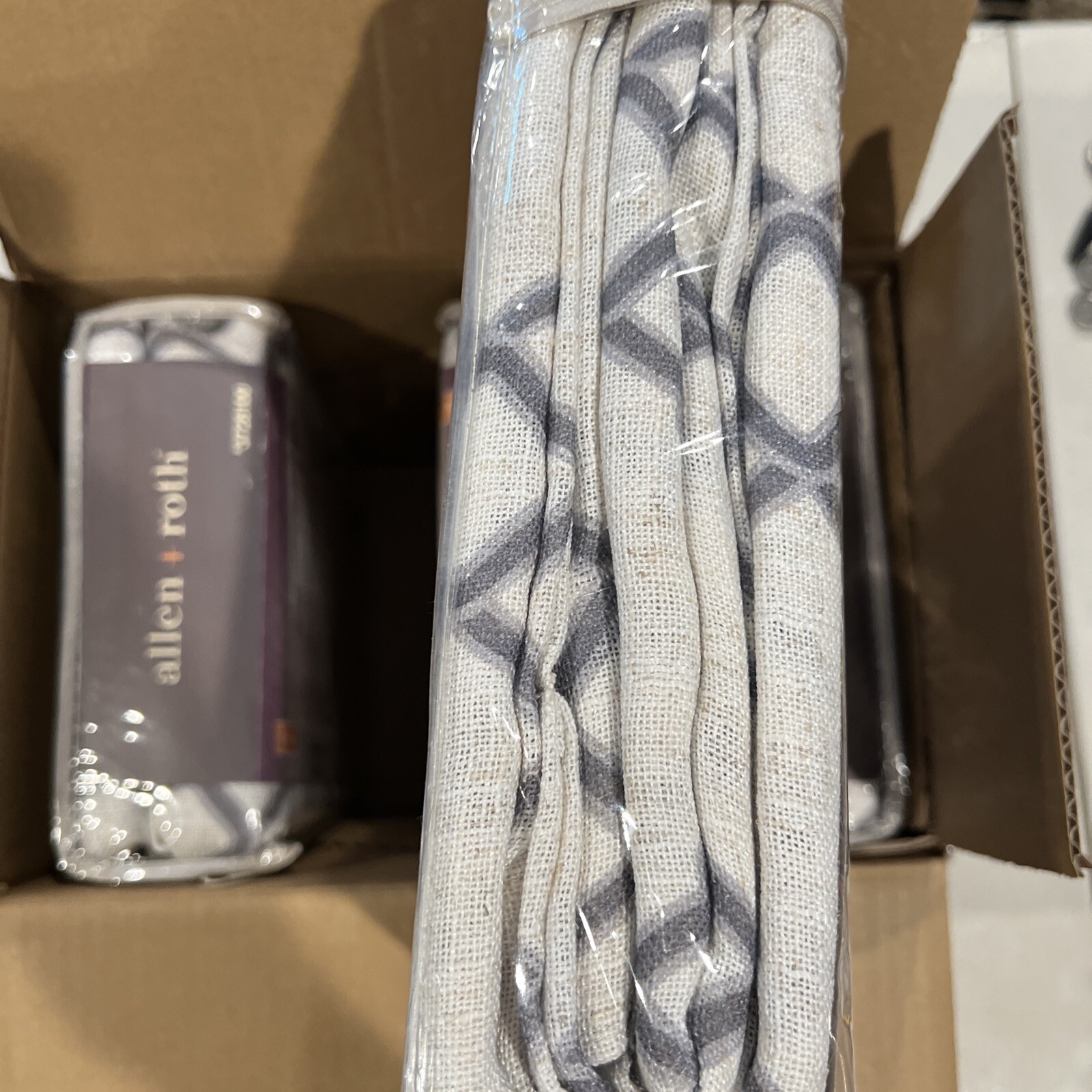 ALLEN + ROTH 3728100 TILLI ROD POCKET/BACK TAB PANEL GRAY 50″ X 95″ BOX OF 4 Pcs