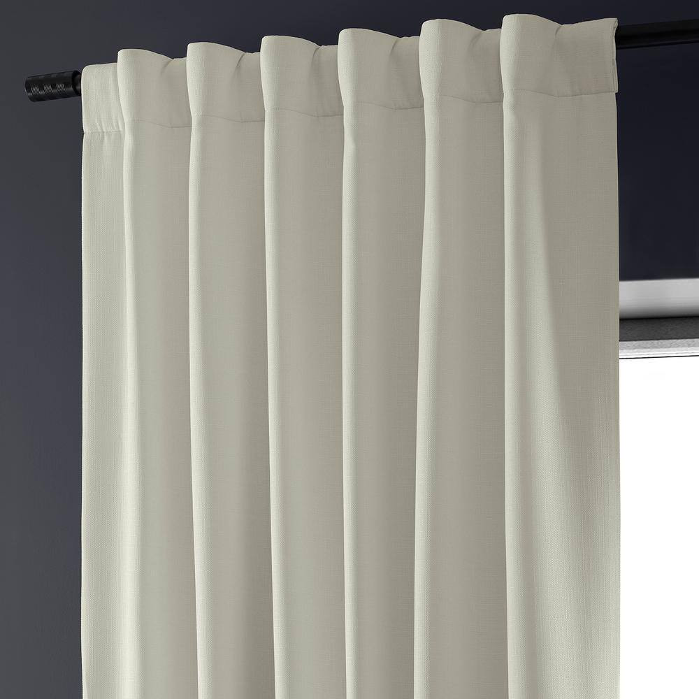 Signature off White Faux Linen Solid Curtain 50 In. W X 96 In. L – Rod Pocket Bl