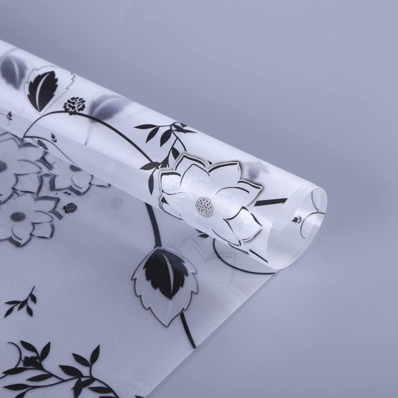 Window Privacy Film for Glass, Floral Removable Static Film, 17.5×78.7 Inch