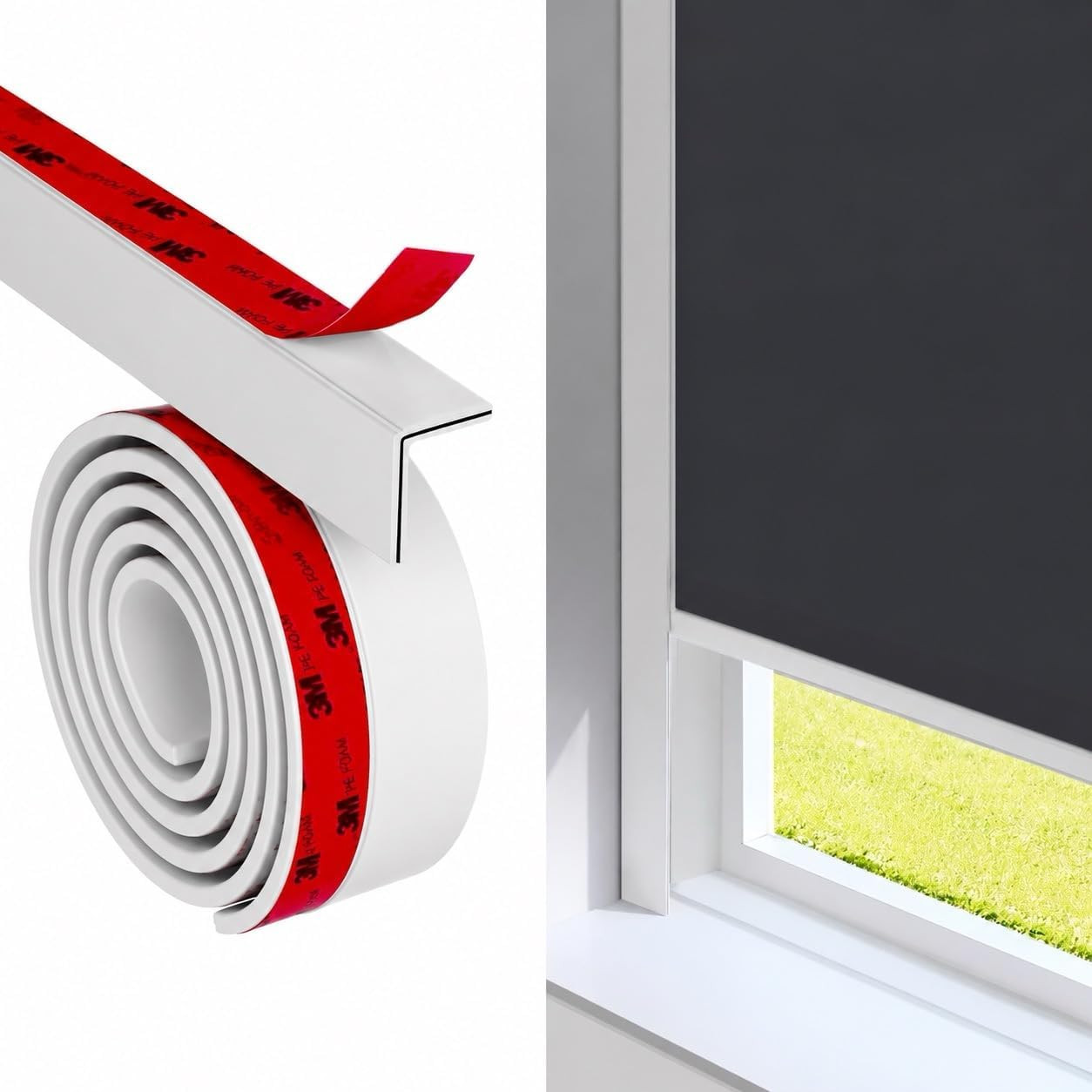 Flexible Blackout White Light Blocking Strips 60″ 78″ 118″ for Blinds & Shades