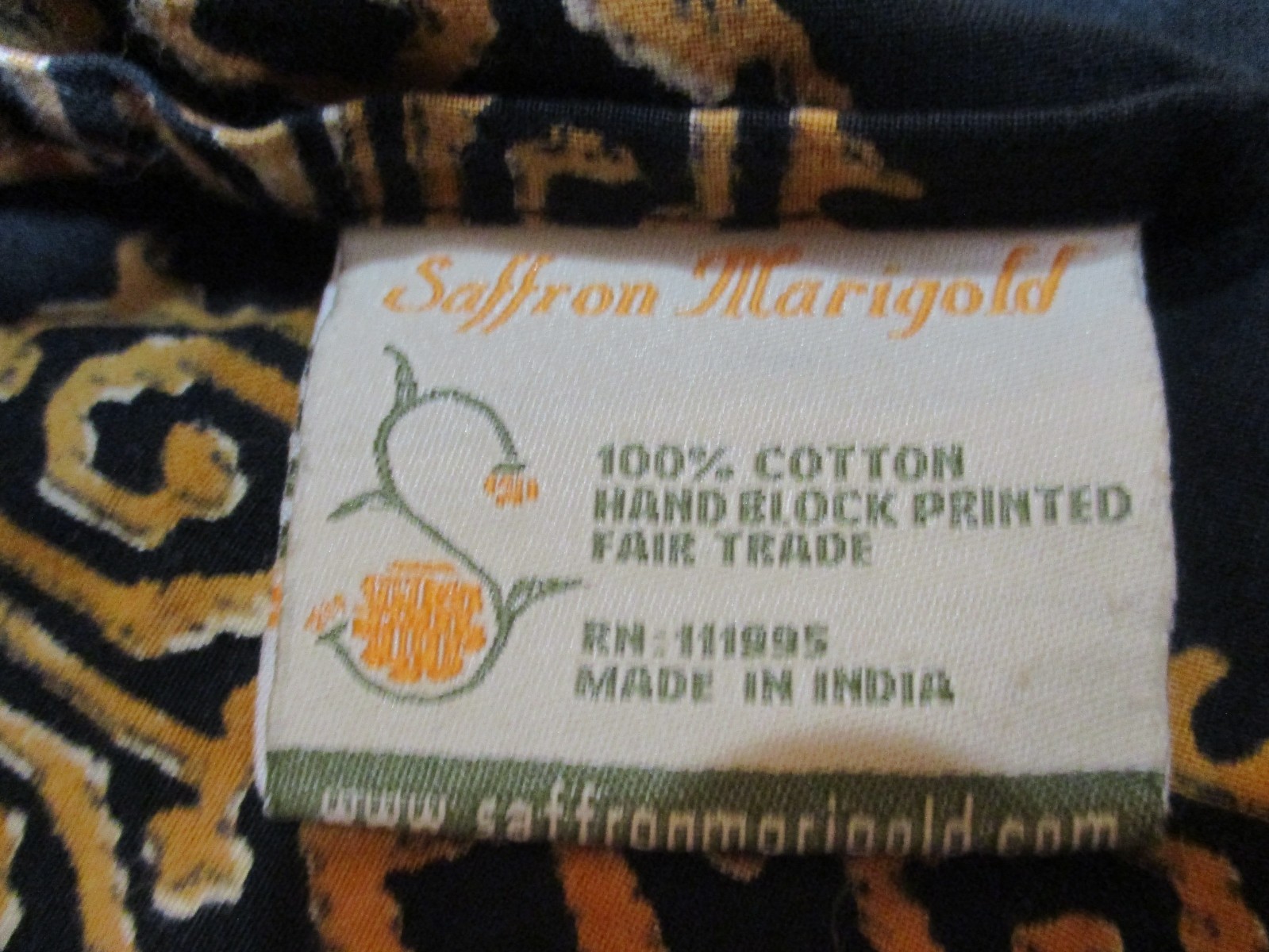 1-Saffron Marigold Block Print Navy & Gold Cotton Pillow 25″ xX 25″