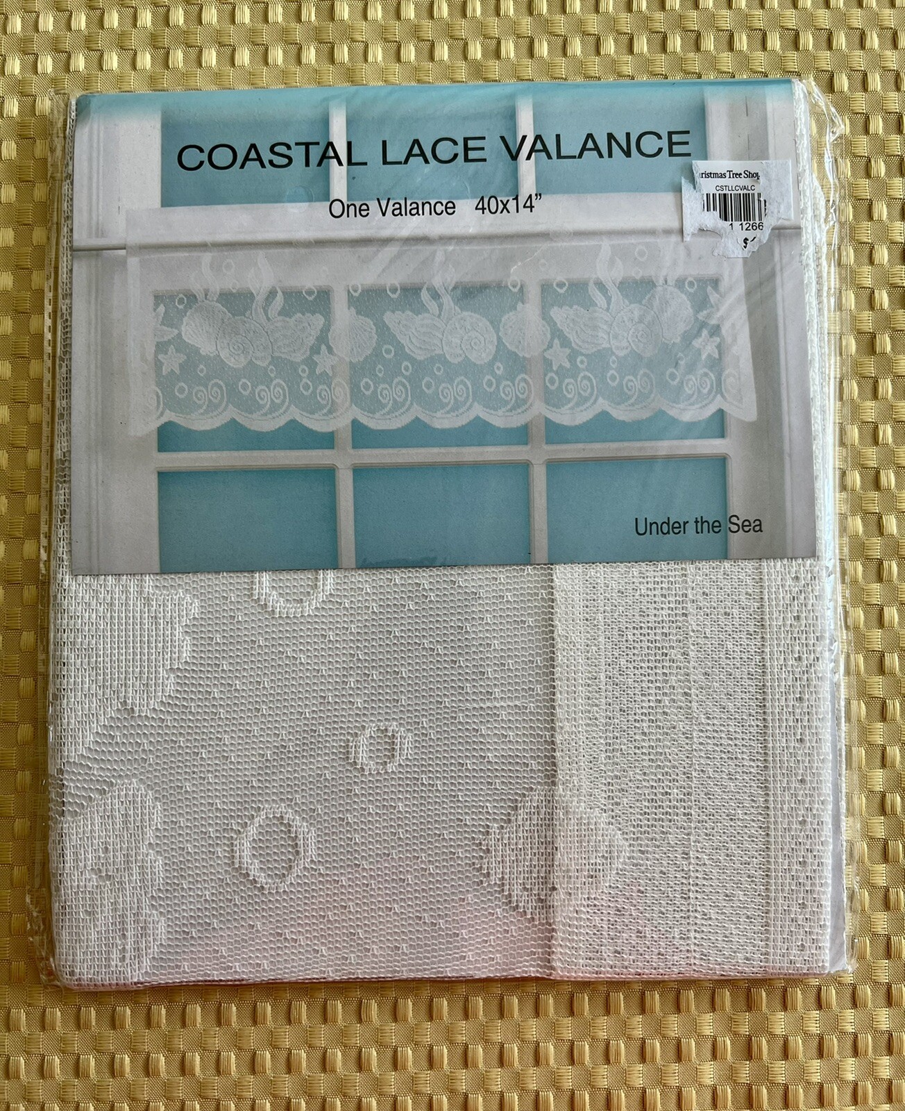 NEW Coastal Lace Valance UNDER THE SEA STARFISH & SEA SHELL Curtain Cream 40X14