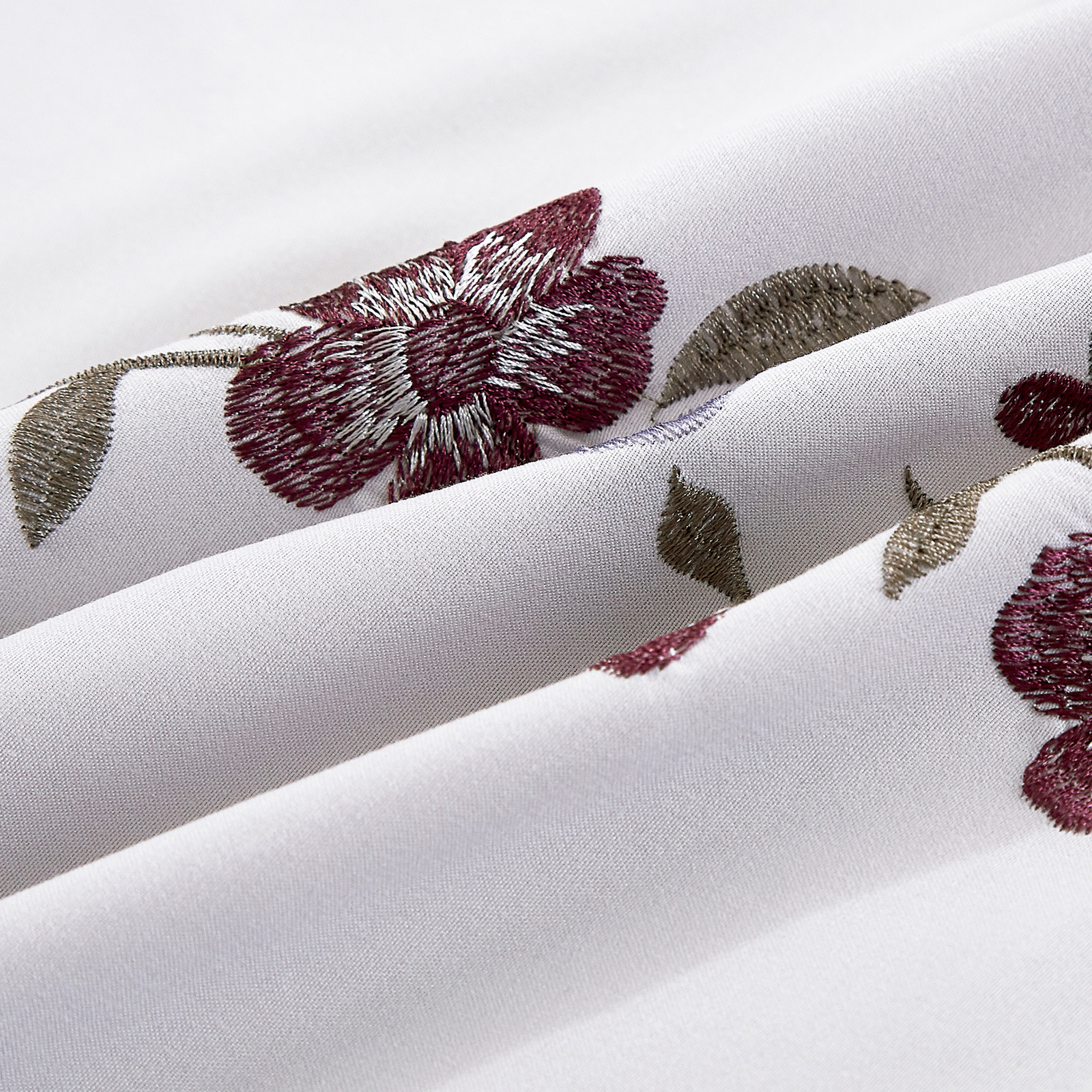 Chezmoi Collection Linnea 4-Piece Cherry Blossom Embroidery Window Curtain Set