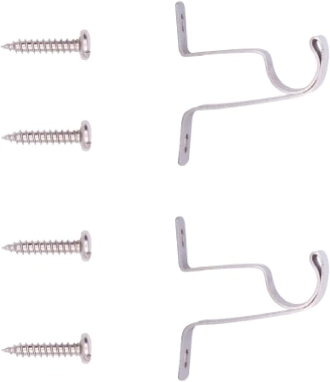 28-48 In. Adjustable Petite Café Curtain Rod, 2-Pack, 7/16 In. Diameter, Silver