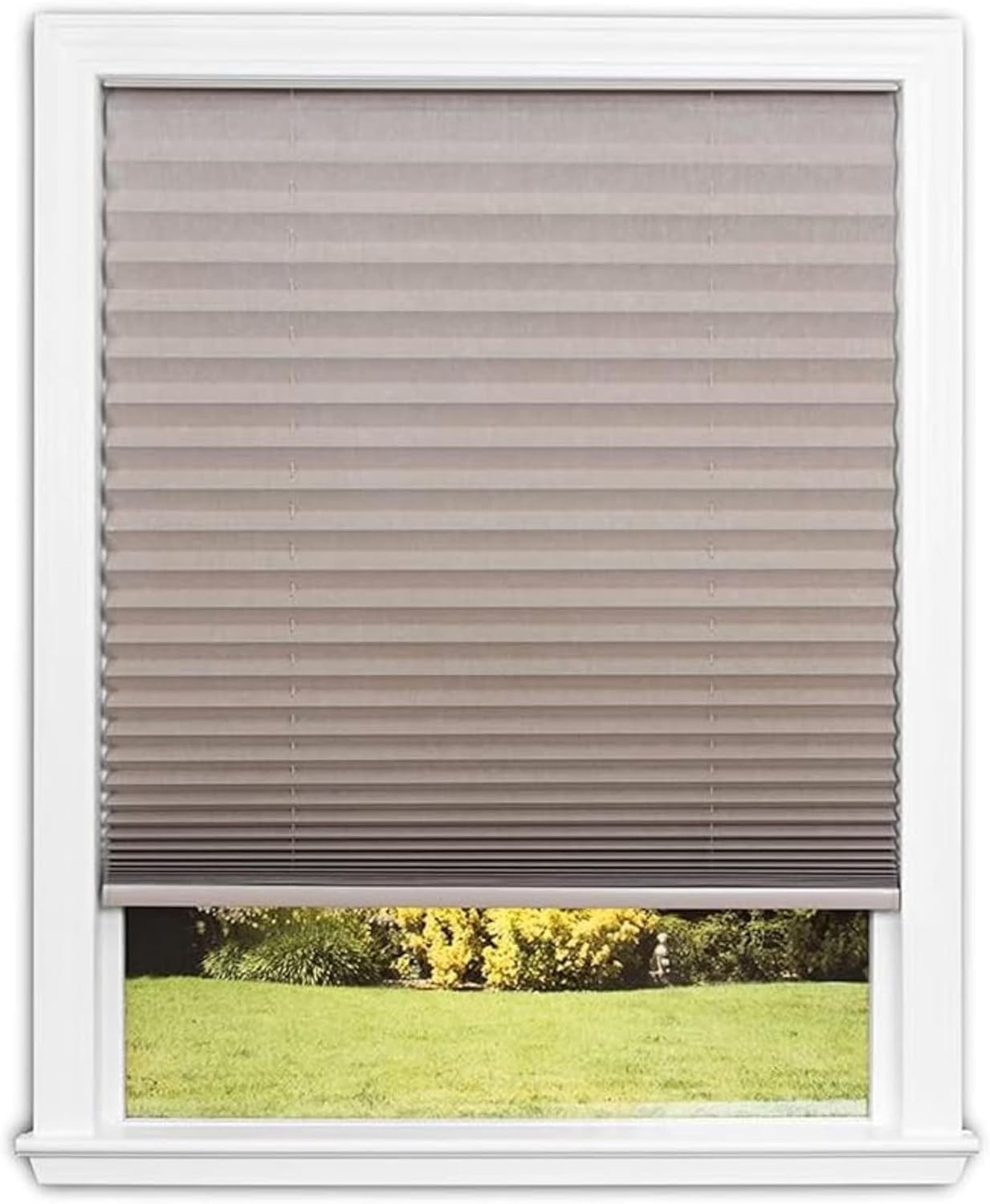 No Tools Easy Lift Trim-at-Home Cordless Pleated Light Blocking Fabric Shade …