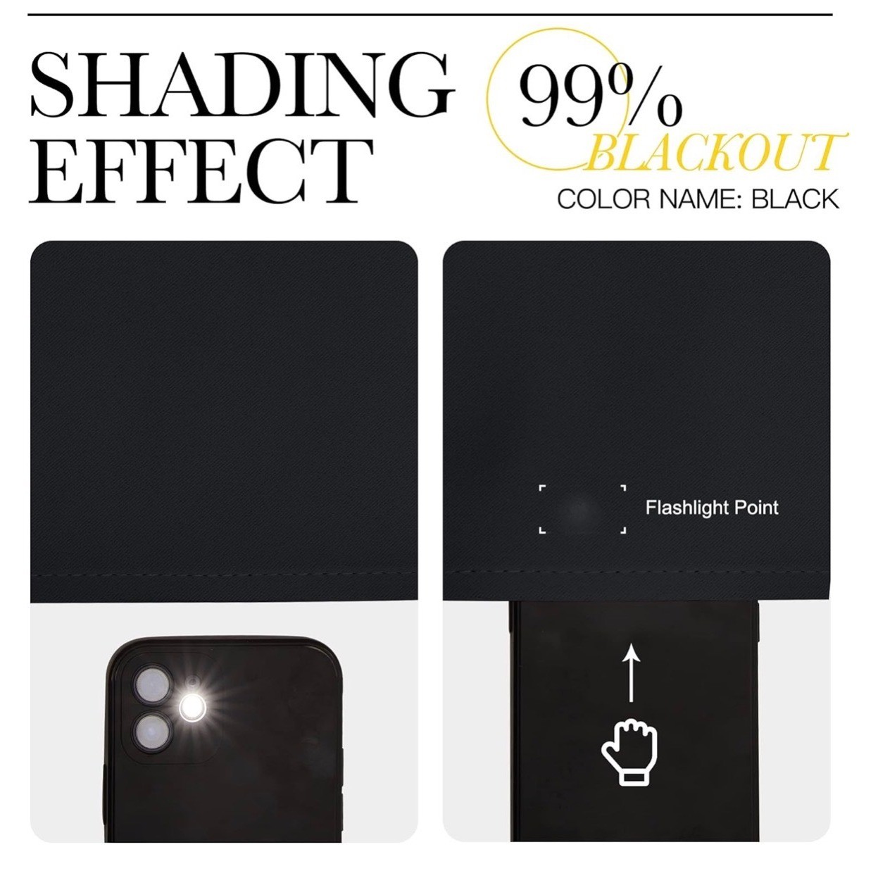 Black 99% Blackout Grommet Curtains Triple Weave Technology Easy Care