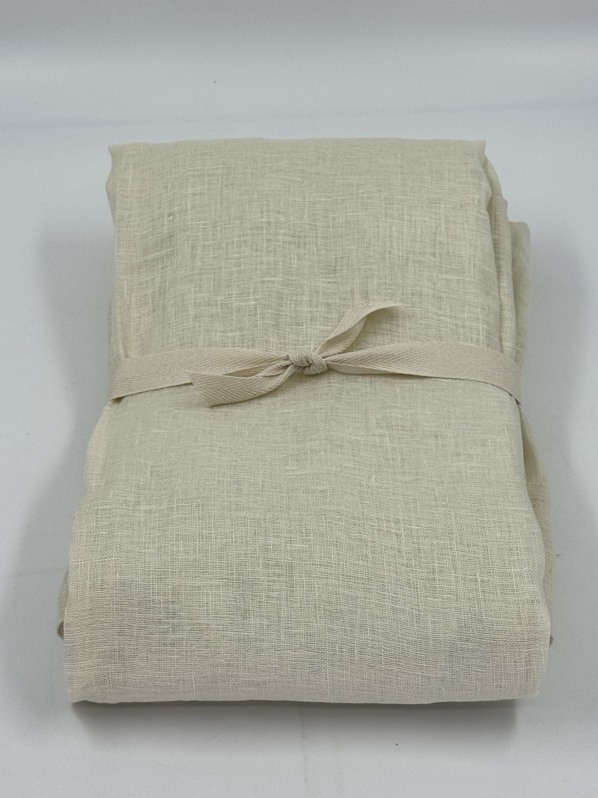 New West Elm European Flax Linen Sheer Curtain, Alabaster Ivory 48×108, 1 Panel