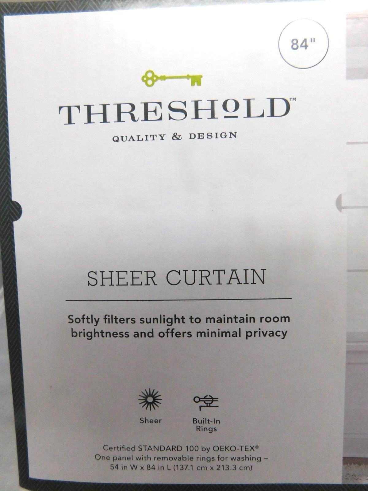 Threshold Contrast Edge Solid Sheer Lot of 2 Window Curtain Panel 84″ x 54″