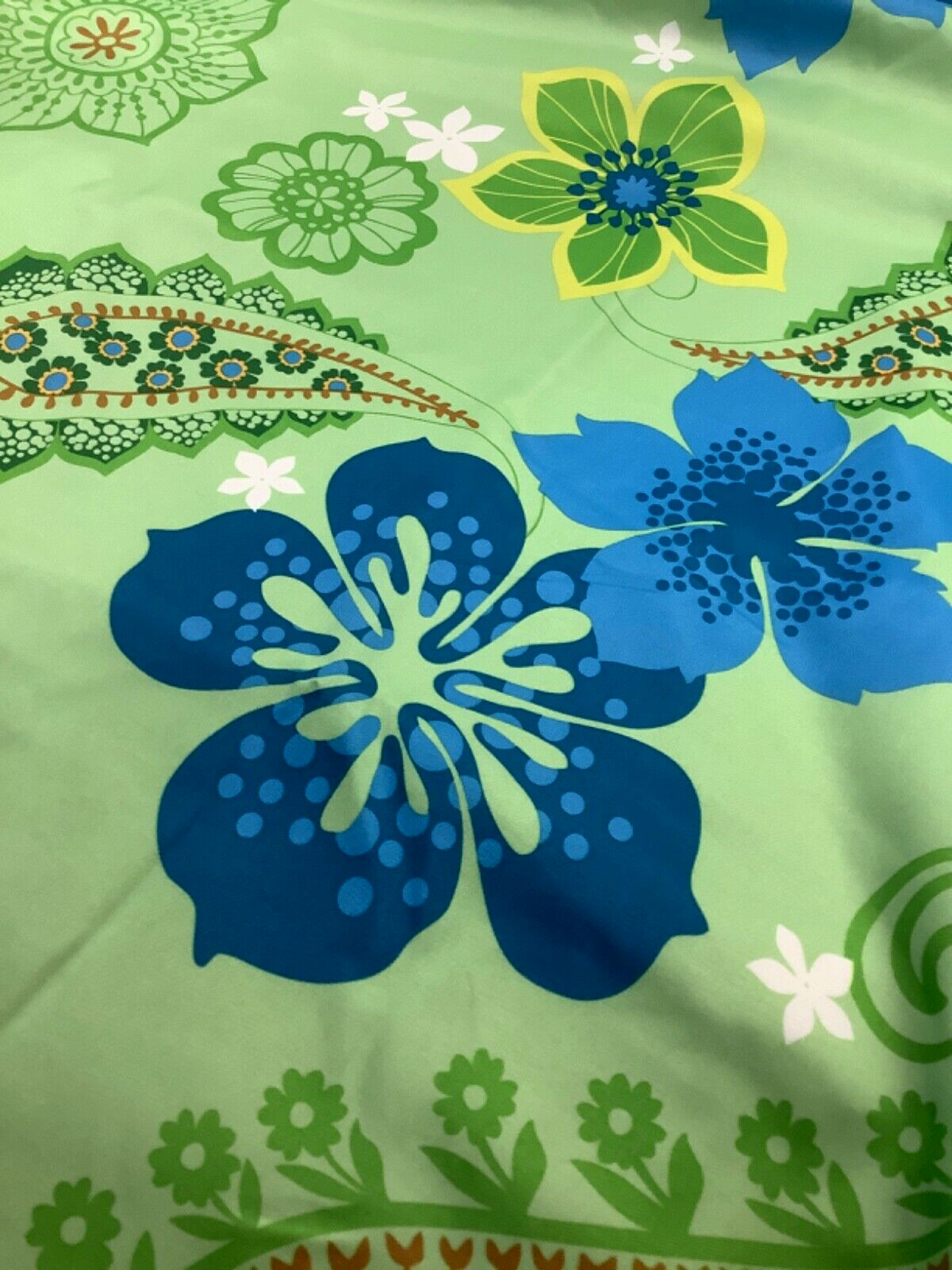 Pier 1 Imports Tara Bloom Lined Window Curtain Panel (2) 54″ x 84″ Lime Paisley