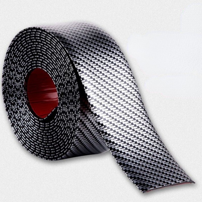 1m DIY Car Sticker Carbon Fiber Rubber Door Sill Protector Anti Scratch Strip