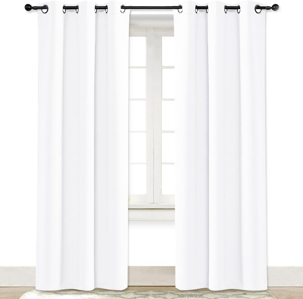Pure White Window Curtain and Drape, 1 Panel, 42 by 84, Easy Care Solid Thermal