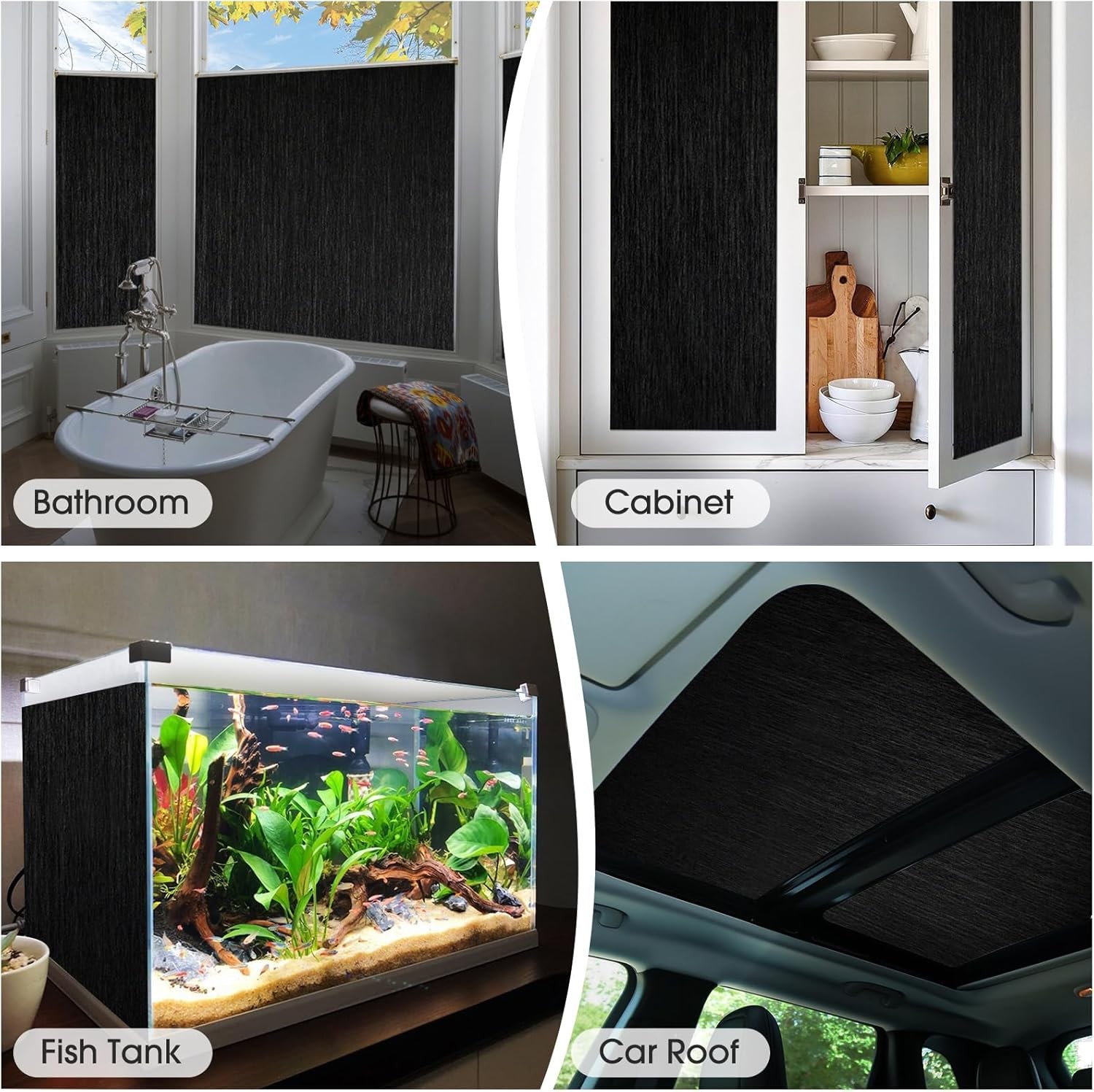 Blackout Window Privacy Film 100% Lighting Blocking Anti UV Removable Frosted