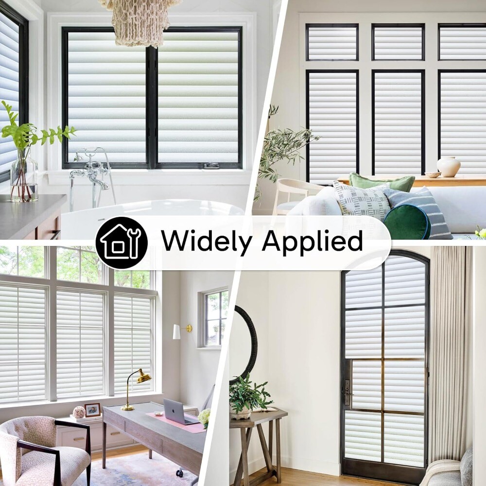 rabbitgoo Window Privacy Film Frosted Blinds Static Cling Anti-UV for Bathroom