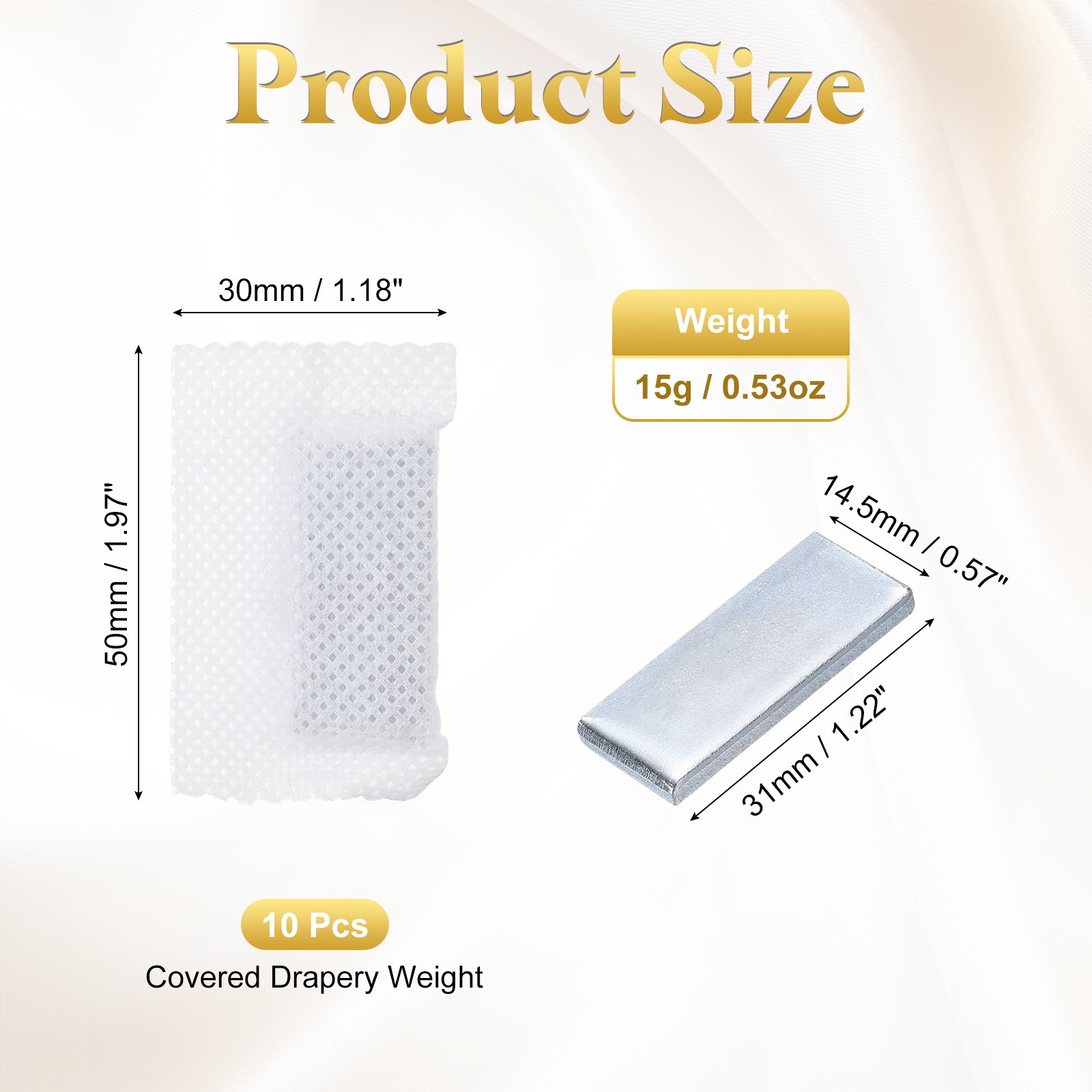 10 Pcs 15G Each Covered Drapery Weights Curtain Weights Curtain Iron Pendant