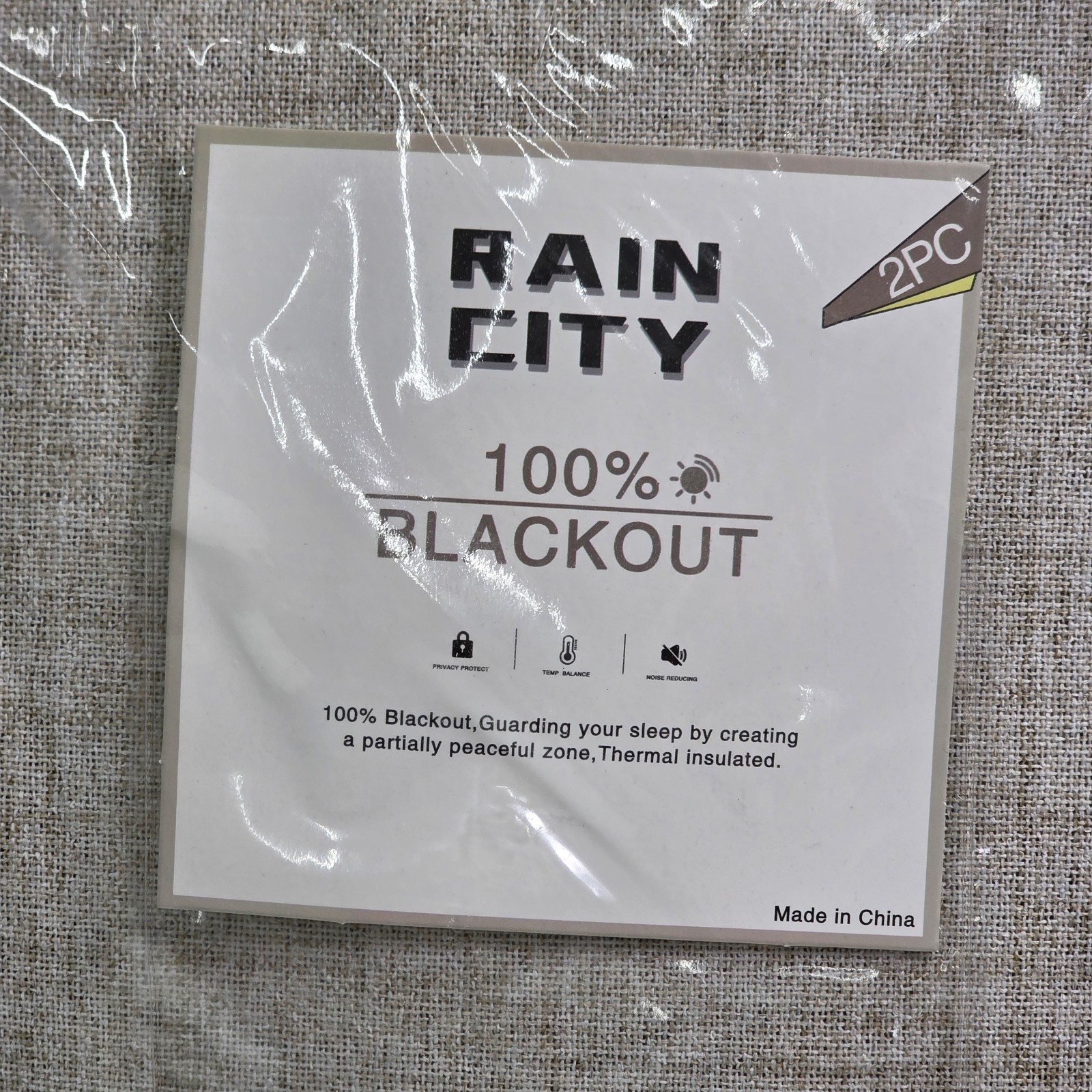 Rain City Extra Long Beige Heavy Blackout Curtains 50″ x 130″ 2 Panels Drapes