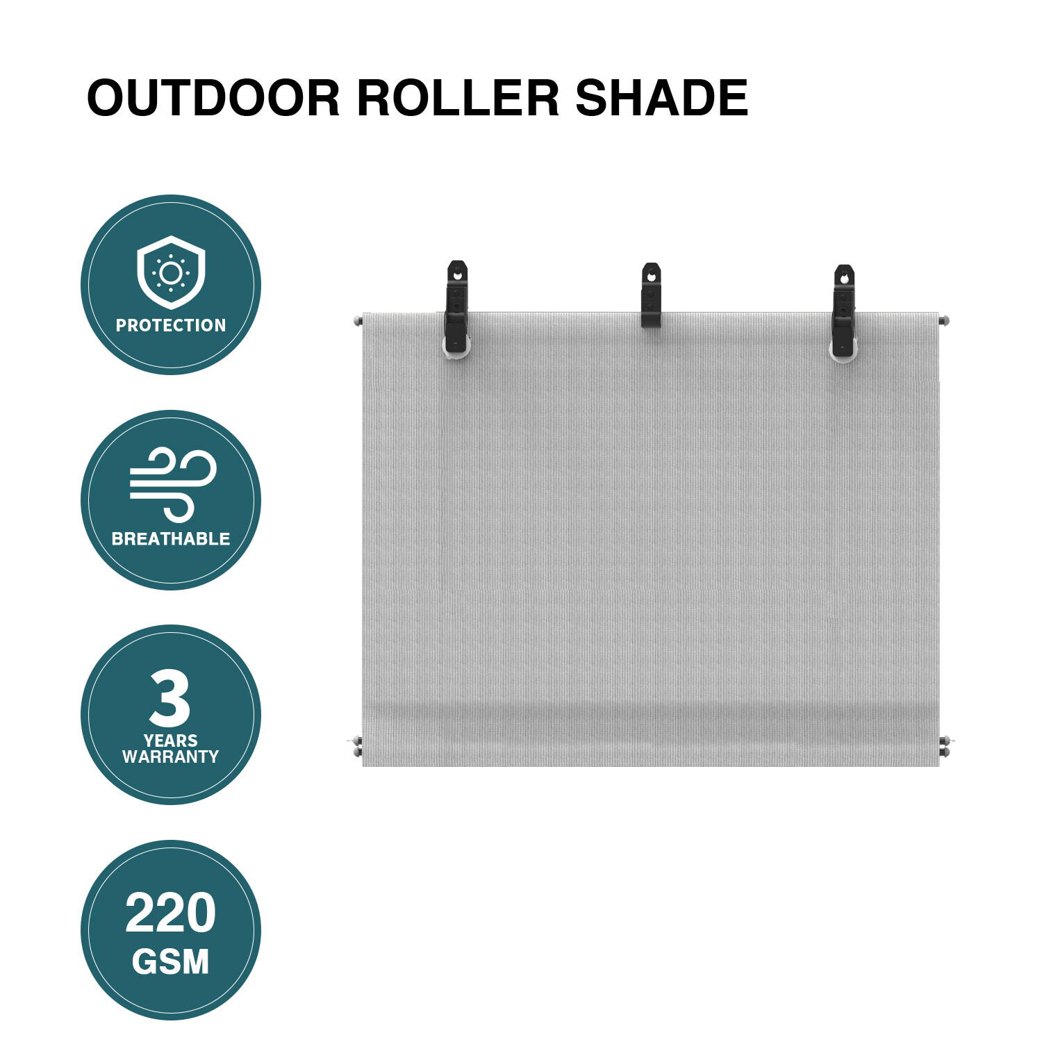 Roller Shade Roll up Shade Gray UV Block Shelter Cover for Porch Pergola Yard