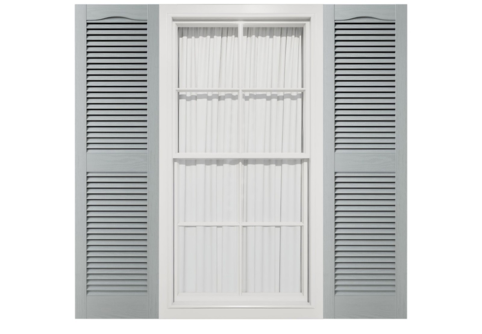 14.5 In. W X 43 In. H , Standard Cathedral Top Center Mullion, Open Louver Shutt