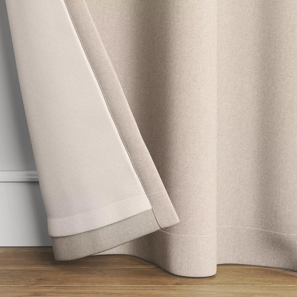 Threshold Aruba Natural Beige Single Blackout Lined Curtain Panel 50″ x 84″ NWOT