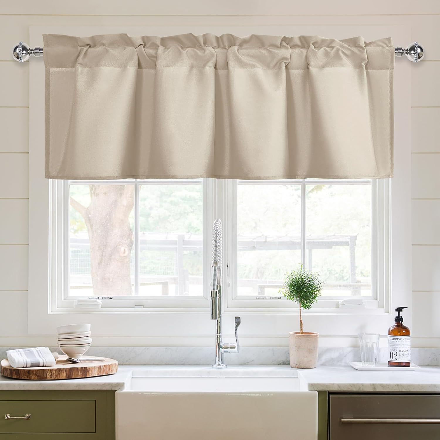 Kitchen Valances Curtains for Windows Living Room Bedroom Bathroom Toppers Farmh