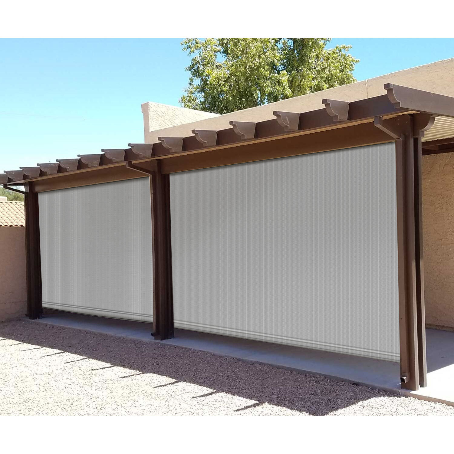 Roller up Shade Roller Shade Light Filtering Gazebo Porch Garden Outdoor Gray