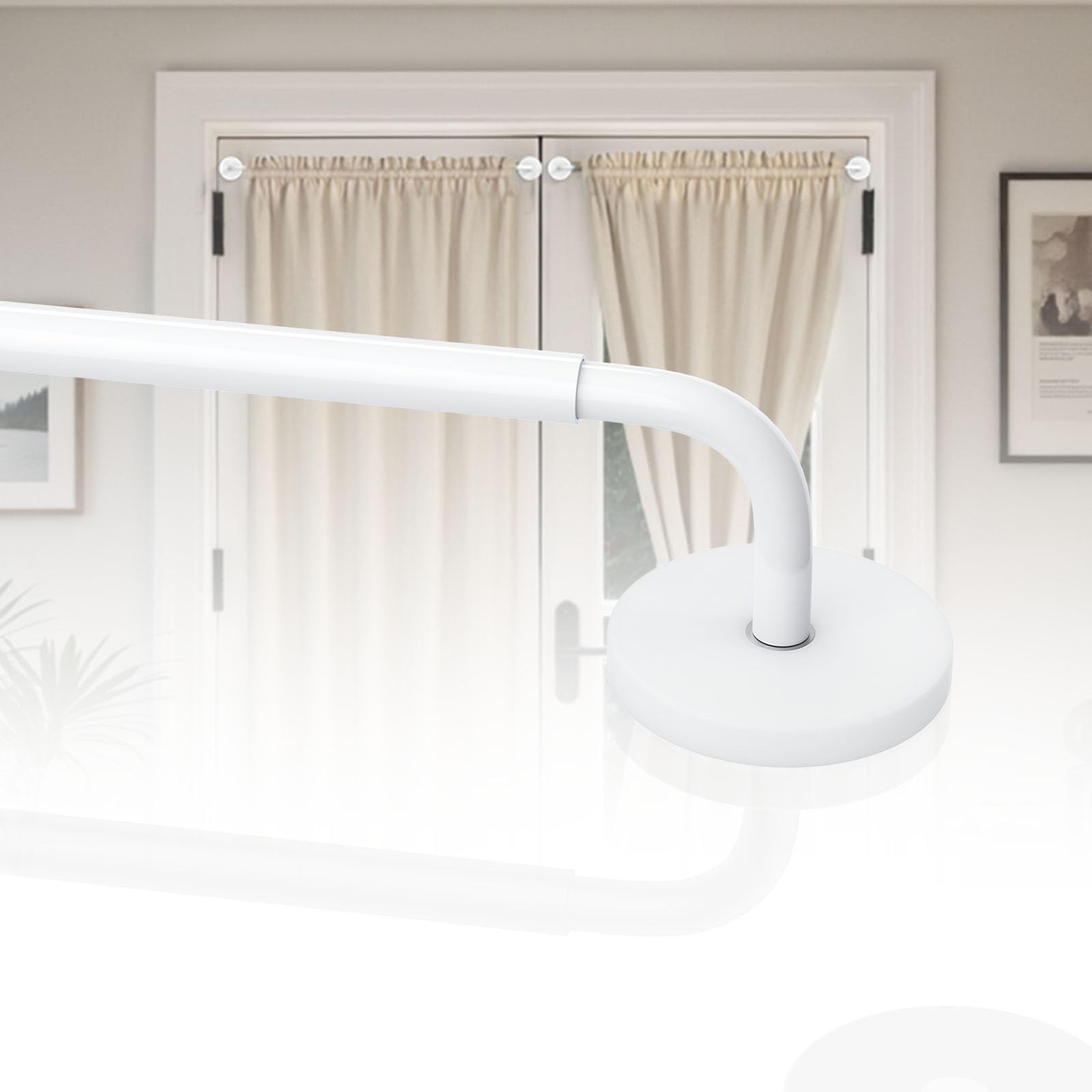 Magnetic Curtain Rods for Door, Adjustable 18 to 30 Inch Curtain Rod, 3/8 Inc
